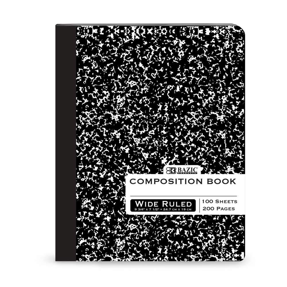 W/R 100 Ct. Black Marble Composition Book