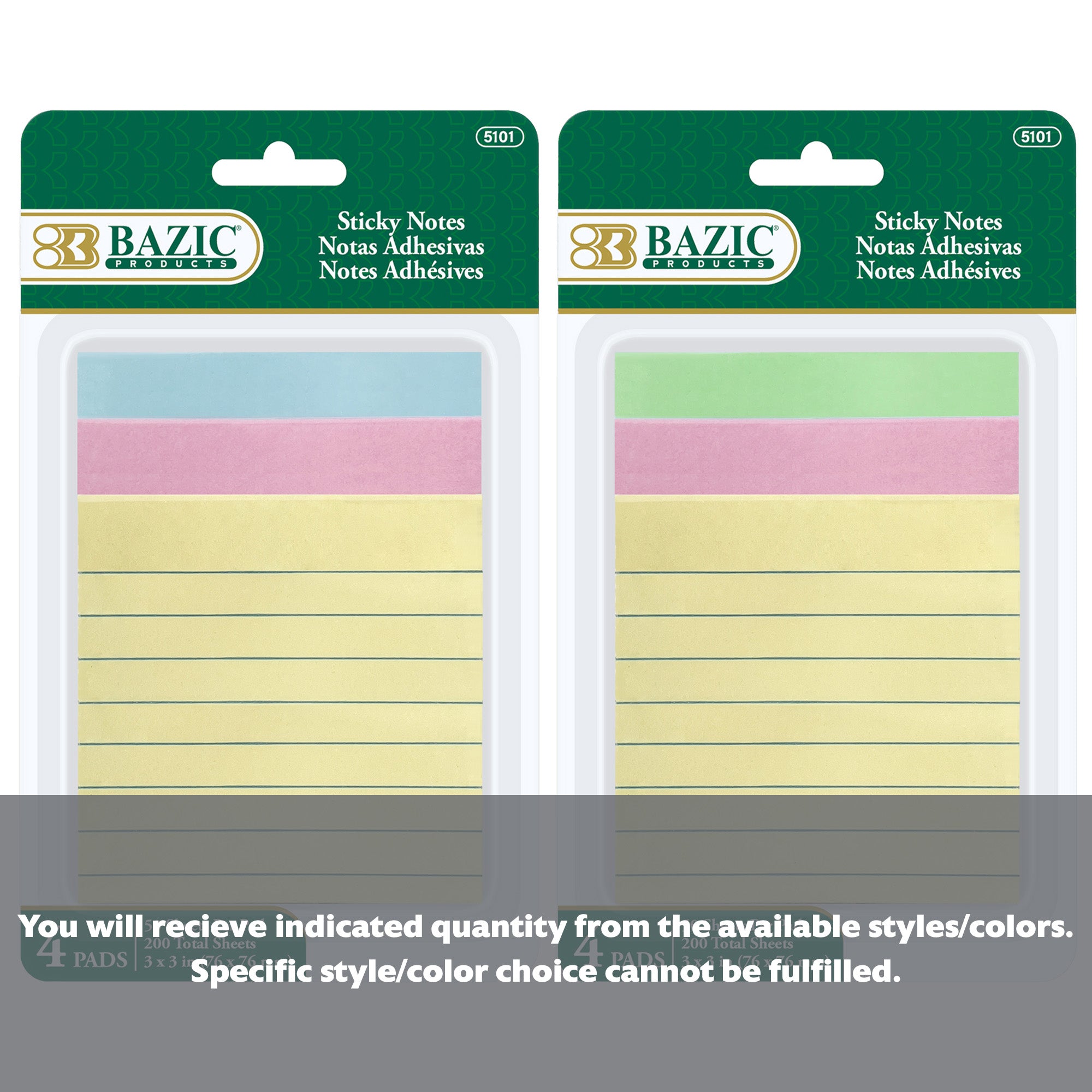 40 Ct. 3" X 3" Lined Sticky Notes (3/Pack)