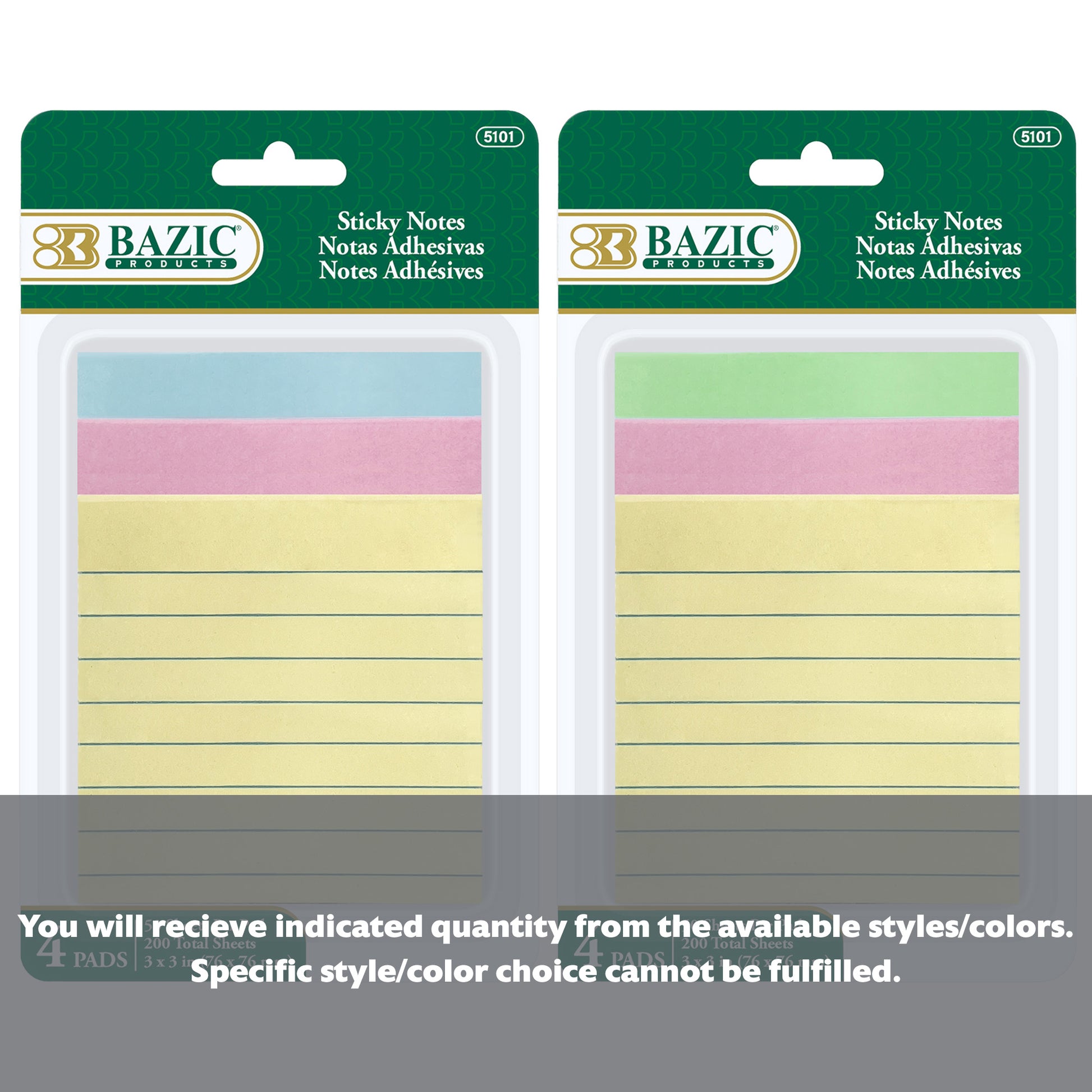 40 Ct. 3" X 3" Lined Sticky Notes (3/Pack)