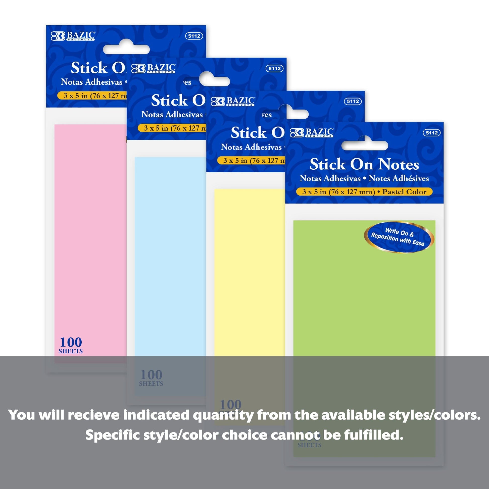 100 Ct. 3" X 5" Sticky Notes