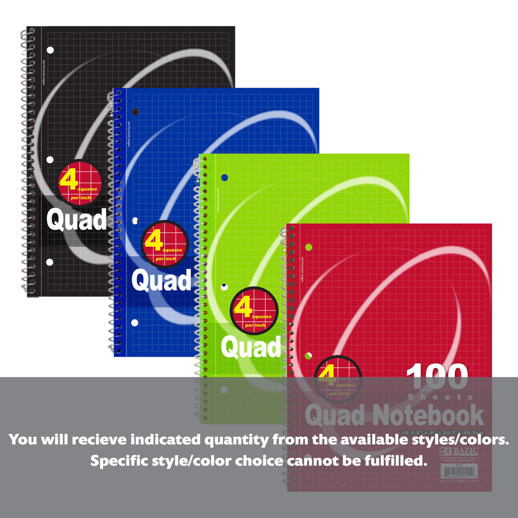 100 Ct. Quad-Ruled 4-1