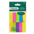 Set of 100 neon page markers by BAZIC, 0.5" x 1.75" size, colorful sticky tabs for highlighting pages in notebooks or books.