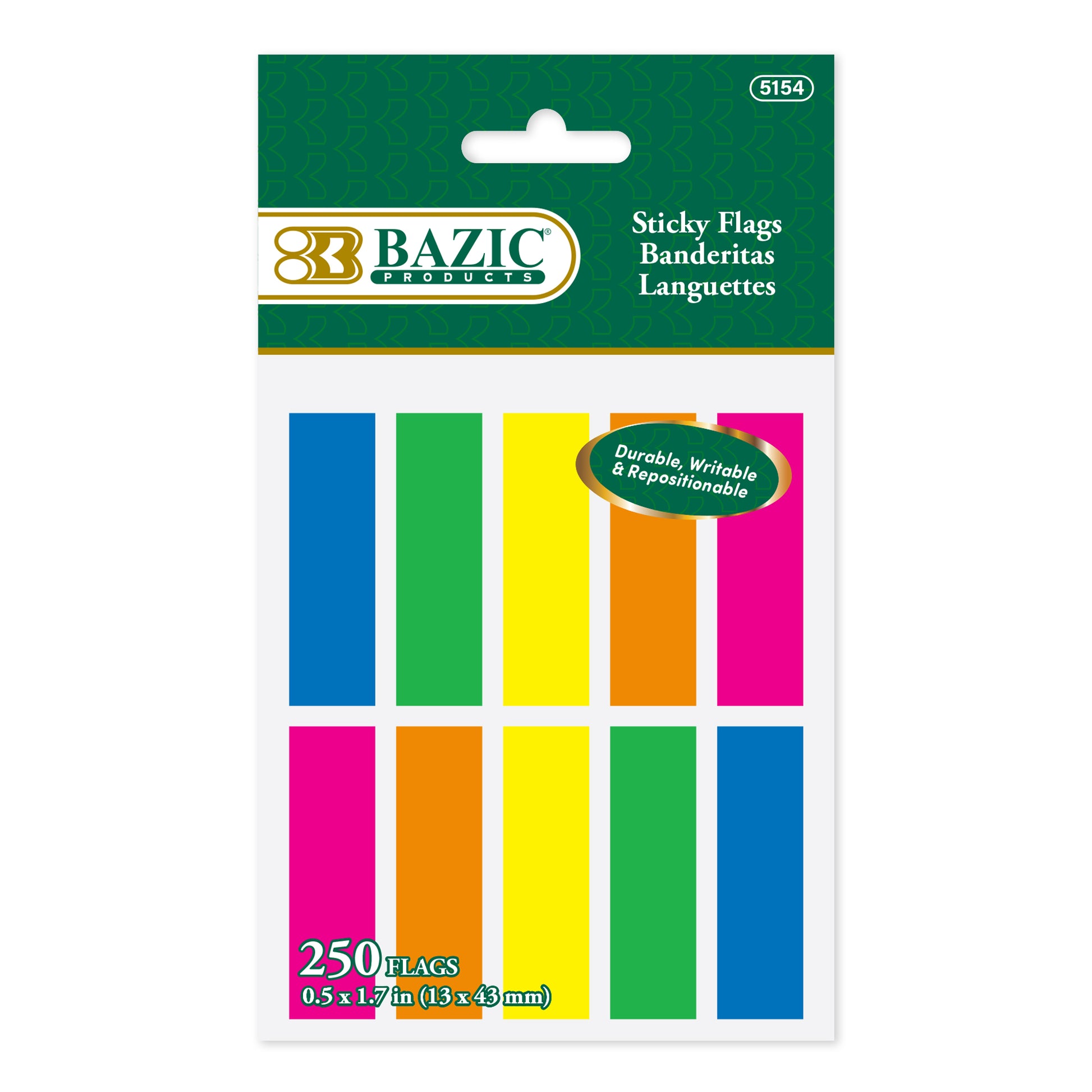 Neon color coding flags in 25-pack, 0.5" x 1.7", by BYOB brand, featuring bright fluorescent markers for organization.