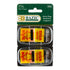 BAZIC BYOB yellow printed "Sign Here" flags, 1" x 1.7", with dispenser, 25 count, for marking documents or surfaces.