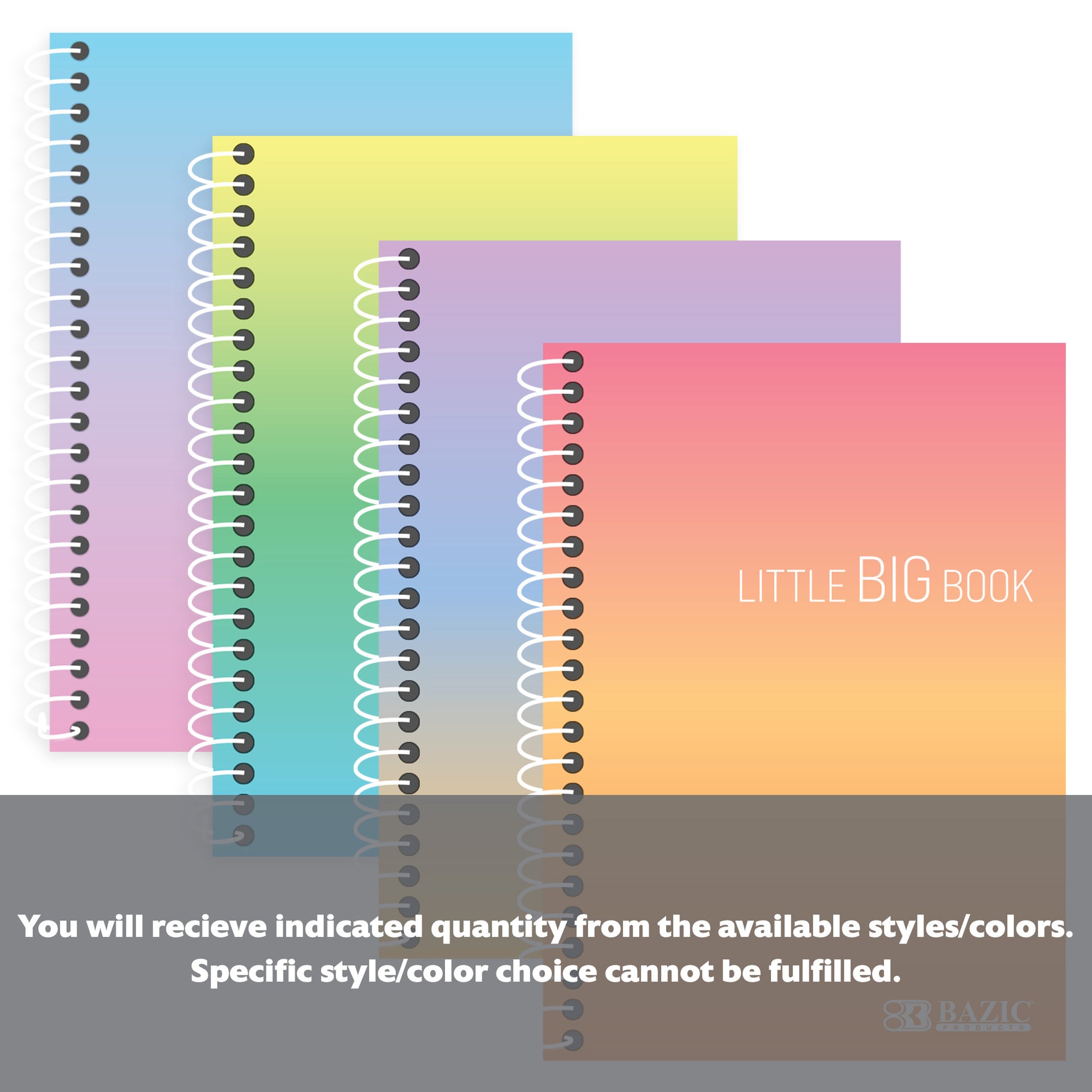 180 Ct. 4" X 5.5" Spiral Fat Book
