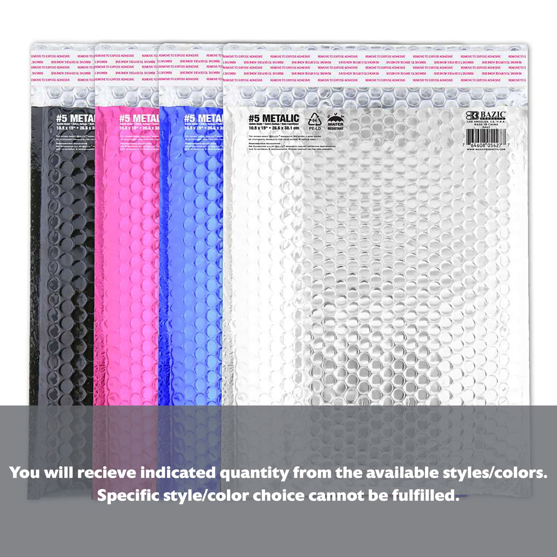 10.5" x 15" (#5) Metallic Bubble Mailers