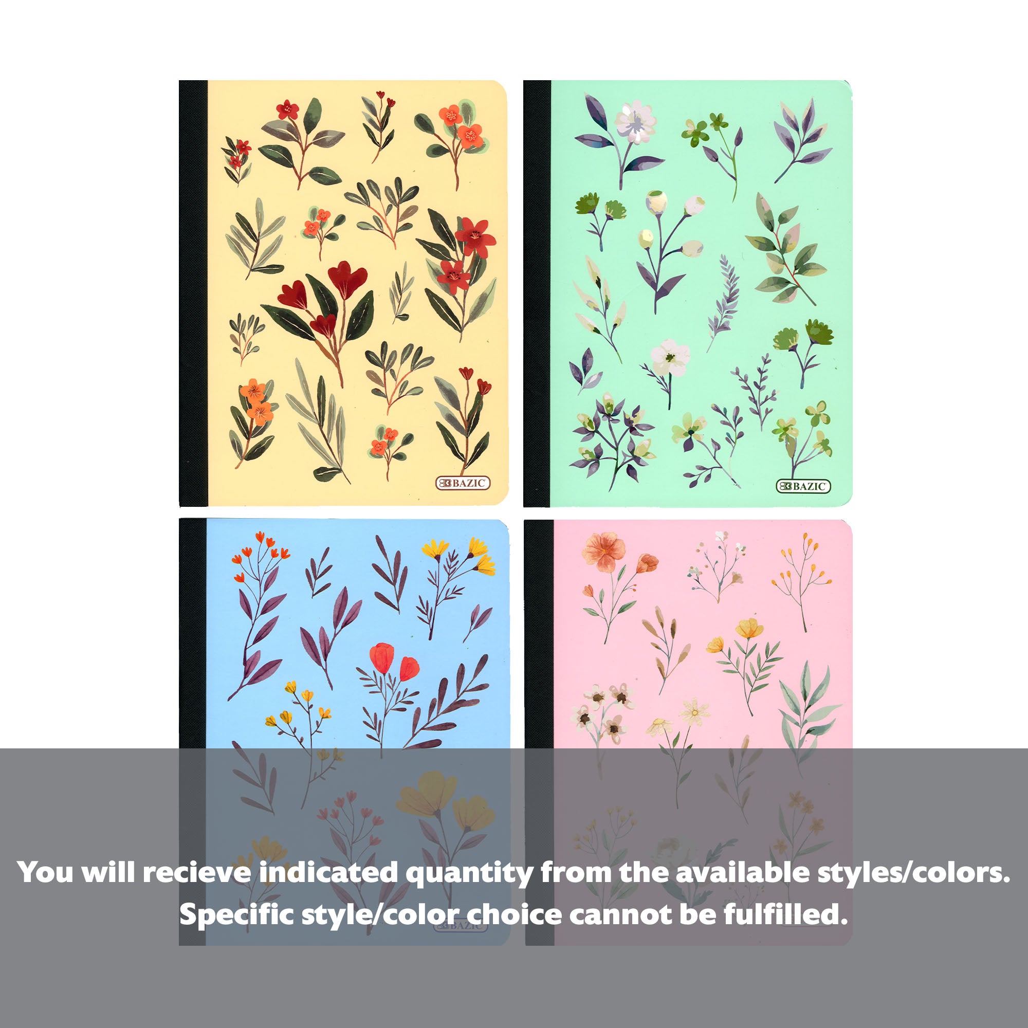 C/R 100 Ct. Floral Composition Book