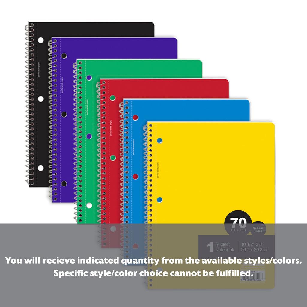 C/R 70 Ct. 1-Subject Spiral Notebook