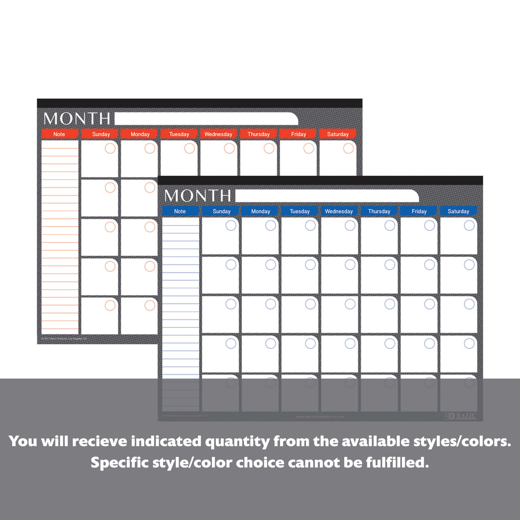 17" X 22" Undated 12-Month Desk Pad Calendar
