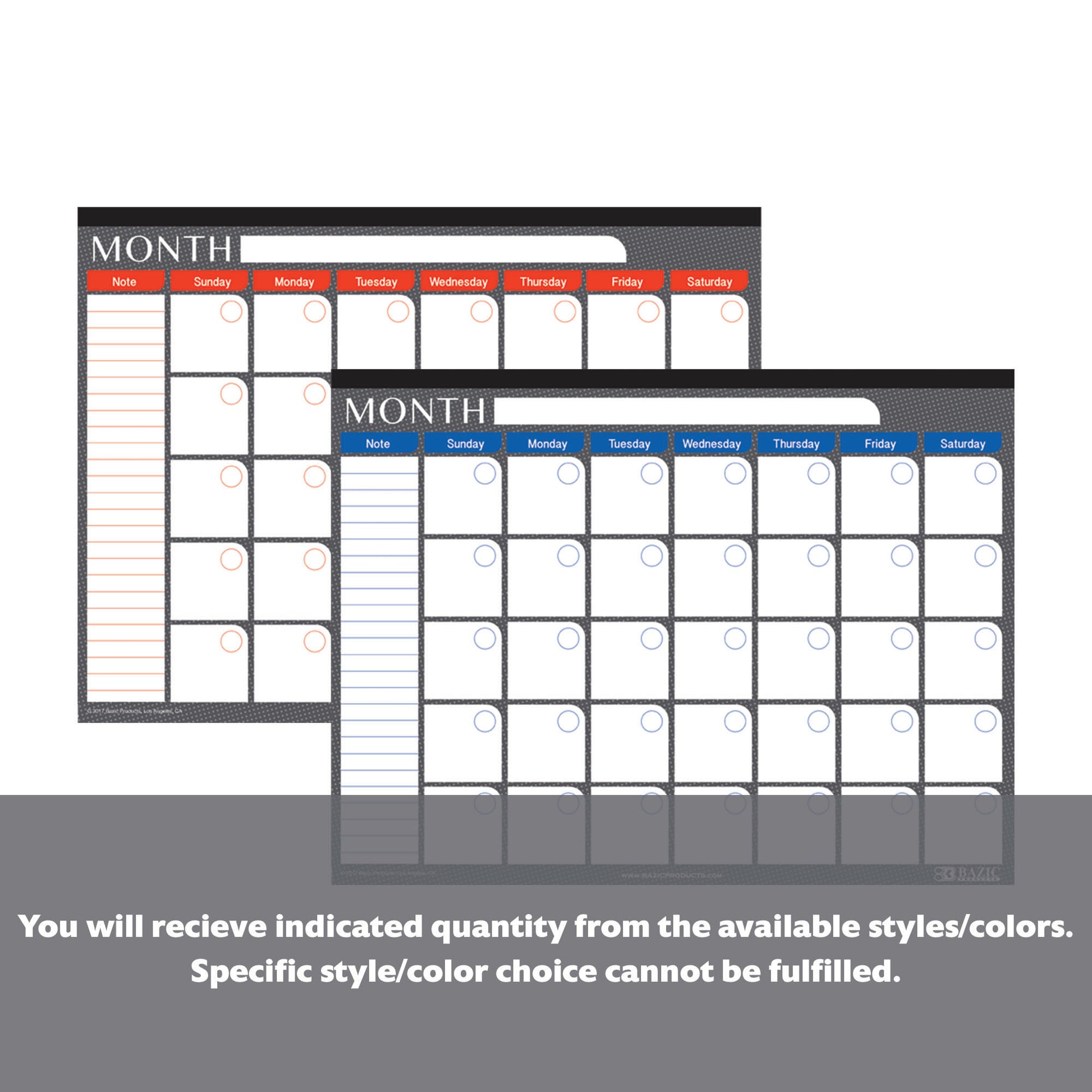 17" X 22" Undated 12-Month Desk Pad Calendar