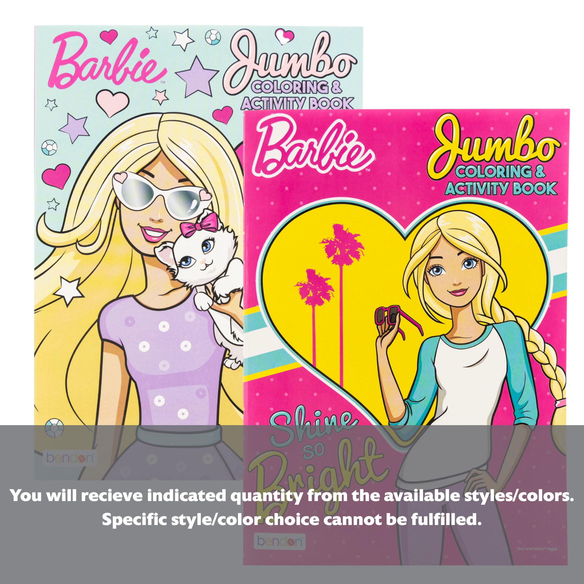 Coloring book featuring Barbie characters from BZBox's BYOB collection with vibrant illustrations and playful designs.