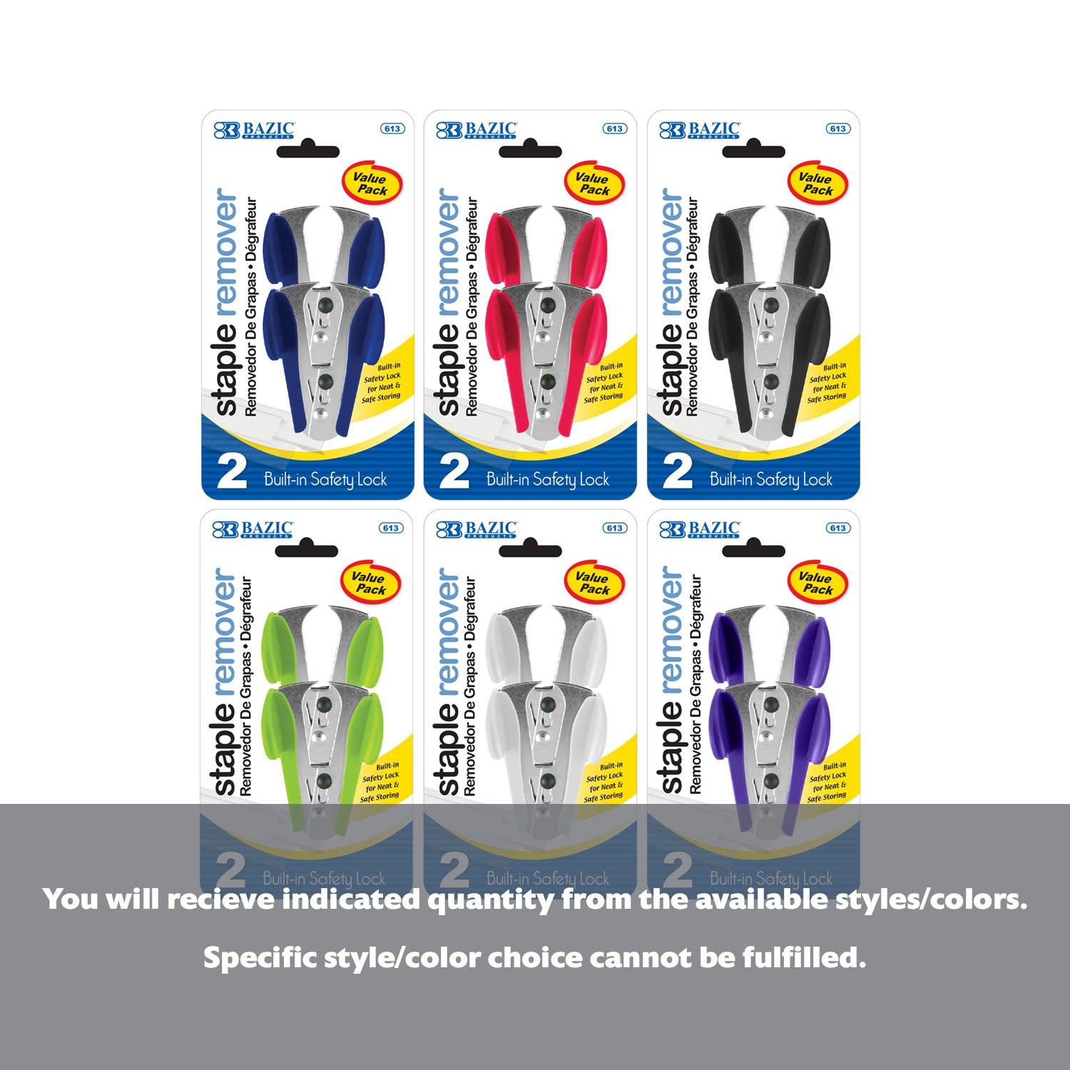 Claw Style Staples Remover w/ Safety Lock (2/Pack) - BZBox