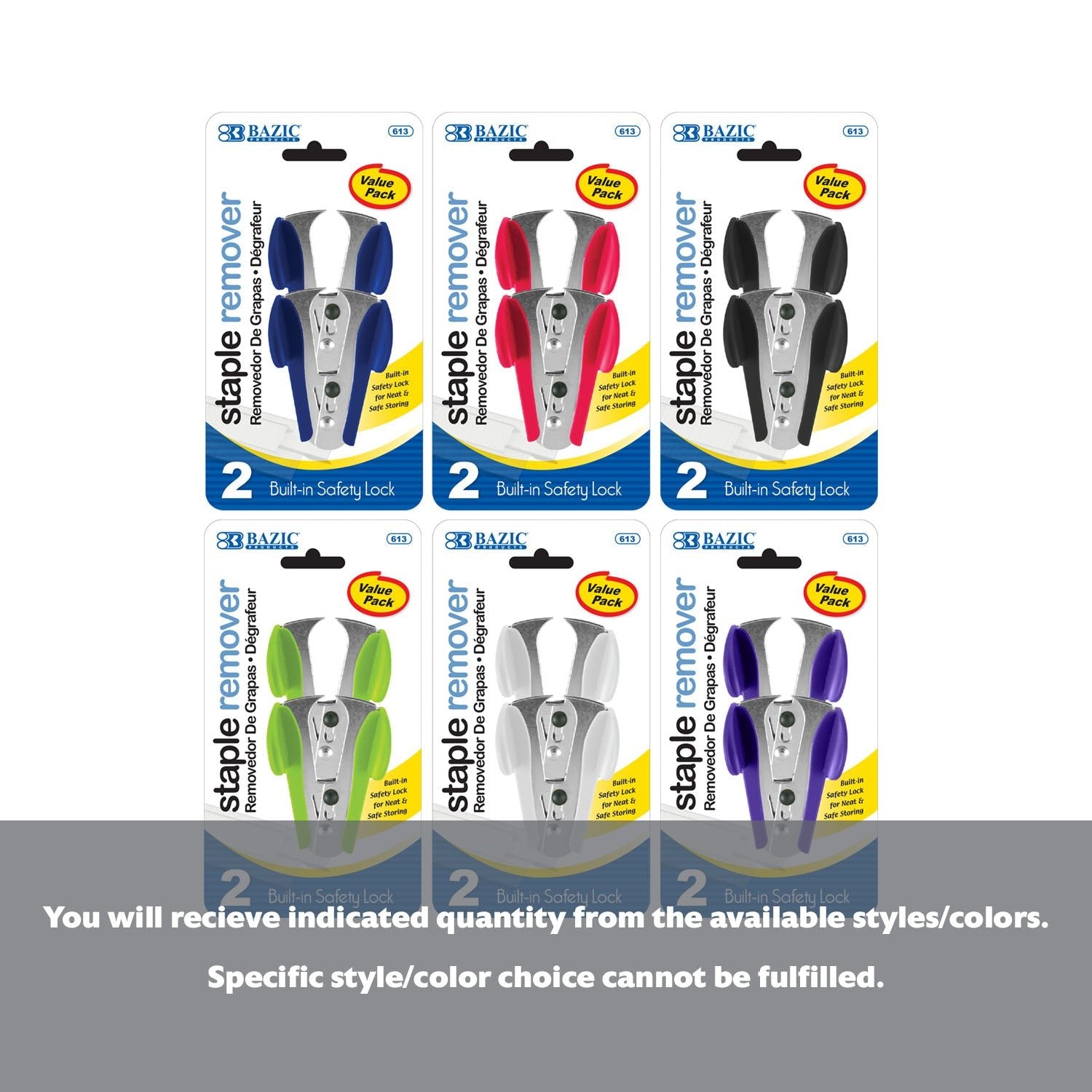 Claw Style Staples Remover w/ Safety Lock (2/Pack) - BZBox