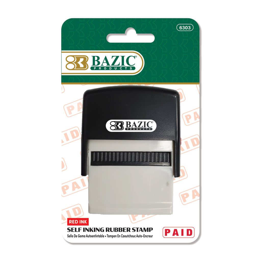 Paid Self Inking Rubber Stamp (Red Ink)