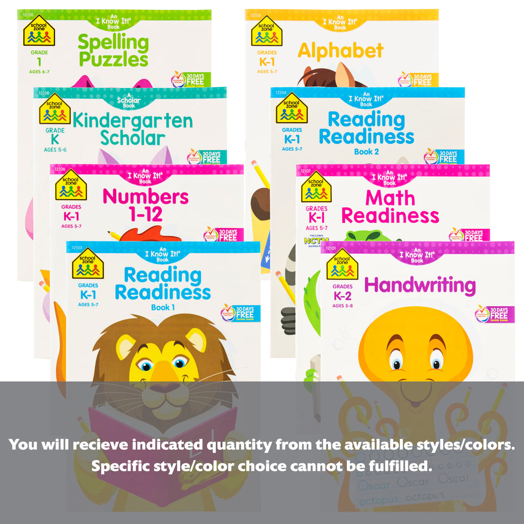 SCHOOL ZONE Assorted Workbooks