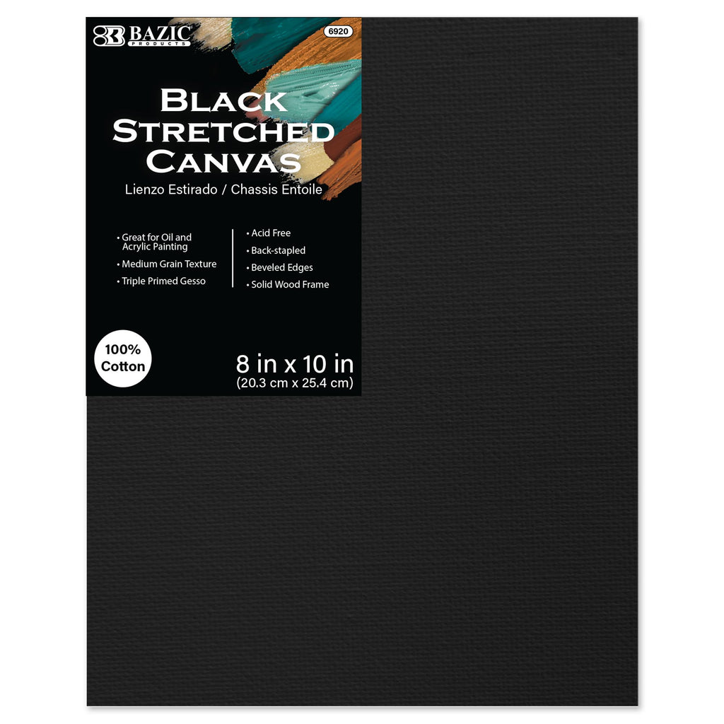 Black Color Stretched Canvas 8