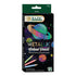 Set of 12 metallic colored pencils by BAZIC, showcasing vibrant, shiny hues in a BYOB style for artistic projects.