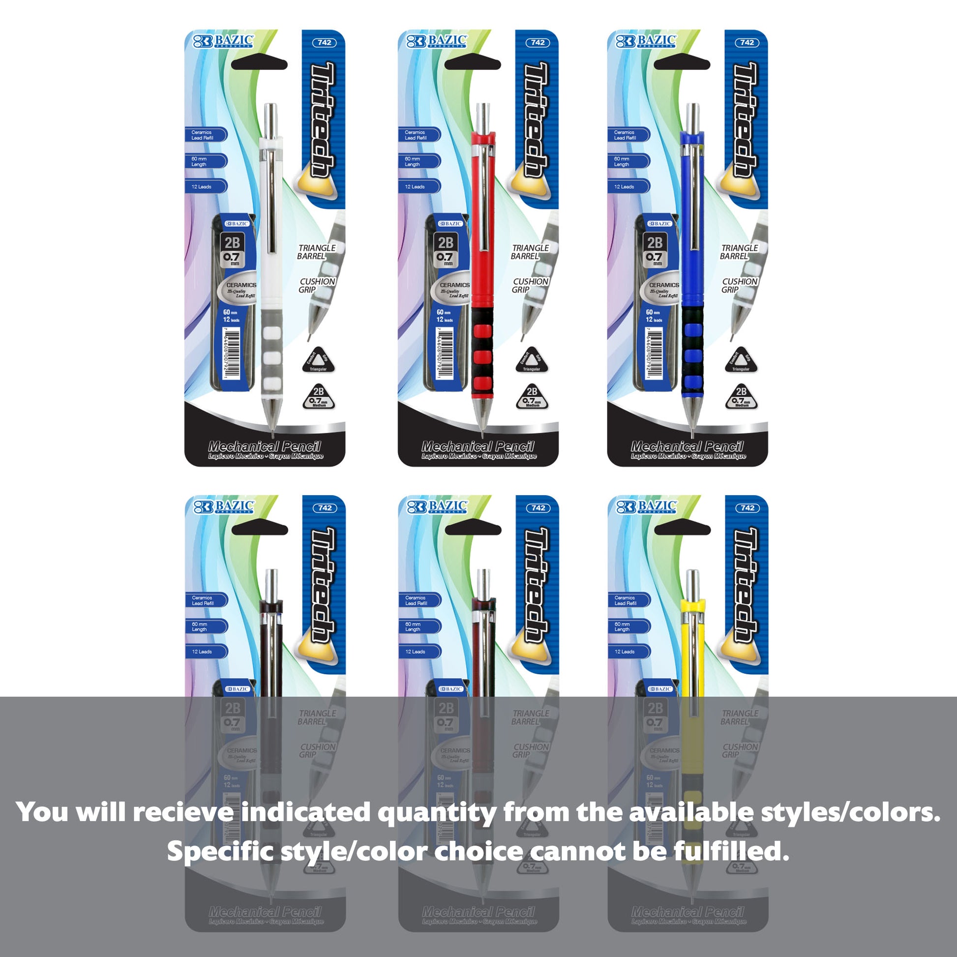 BAZIC Tritech 0.7mm mechanical pencil with ceramic tip and high-quality lead for precise writing and drawing.