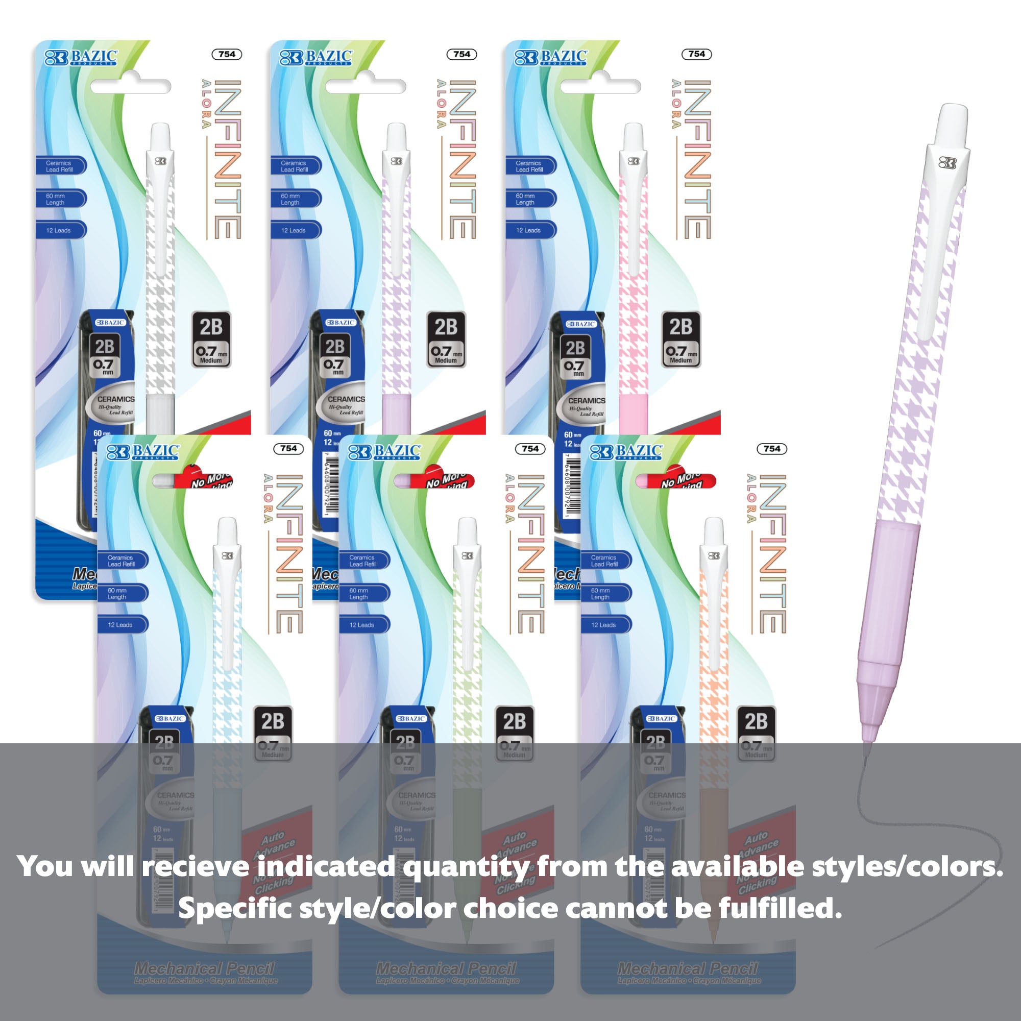 Infinite Alora 0.7 mm Auto Lead Advance Mechanical Pencil w/ Ceramics High-Quality Lead