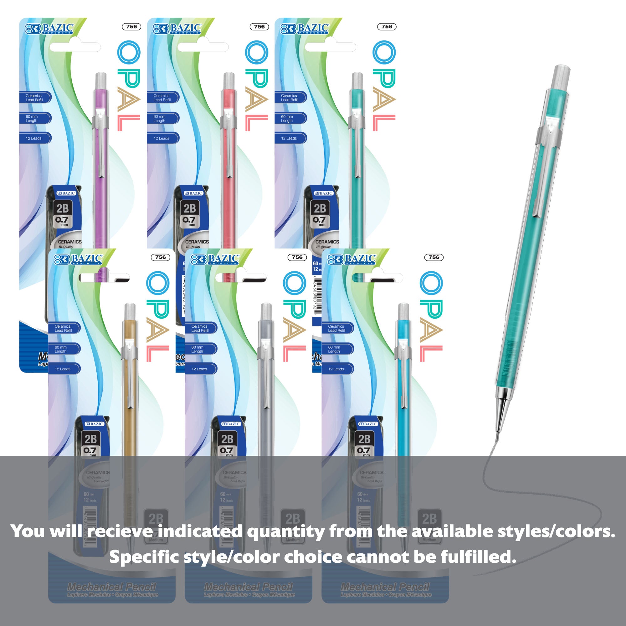 Opal 0.7 mm Mechanical Pencil w/ Ceramics High-Quality Lead