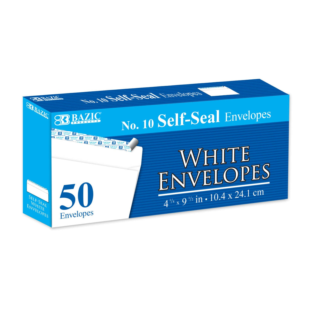 #10 Self-Seal White Envelopes (50/Pack)
