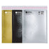Metallic bubble mailers by Bazicstore, 10.5 x 15 inches, #5 size, lightweight packaging with bubble lining for protection.