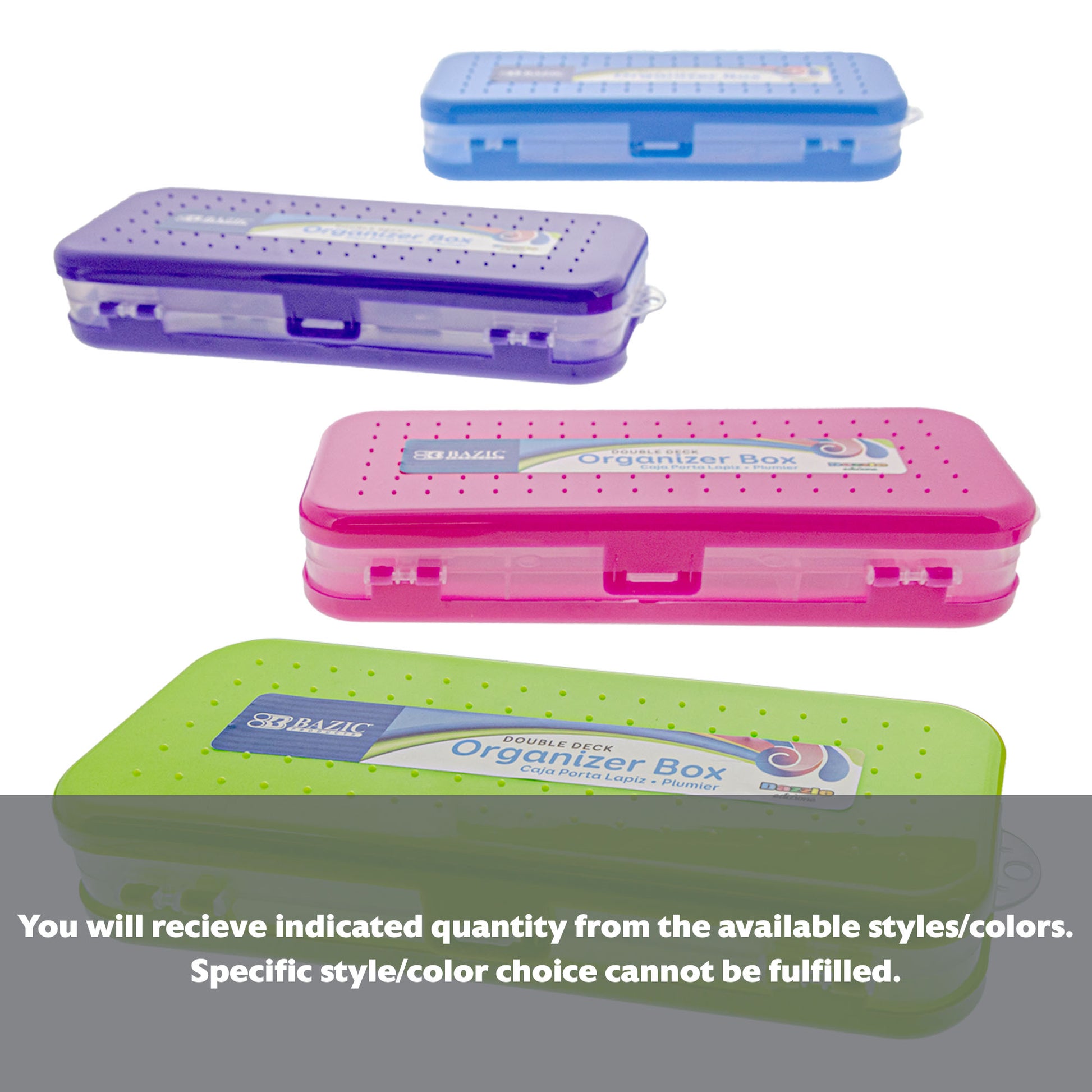 Bright color double deck organizer box by Bazicstore, featuring multiple compartments for storage and organization.