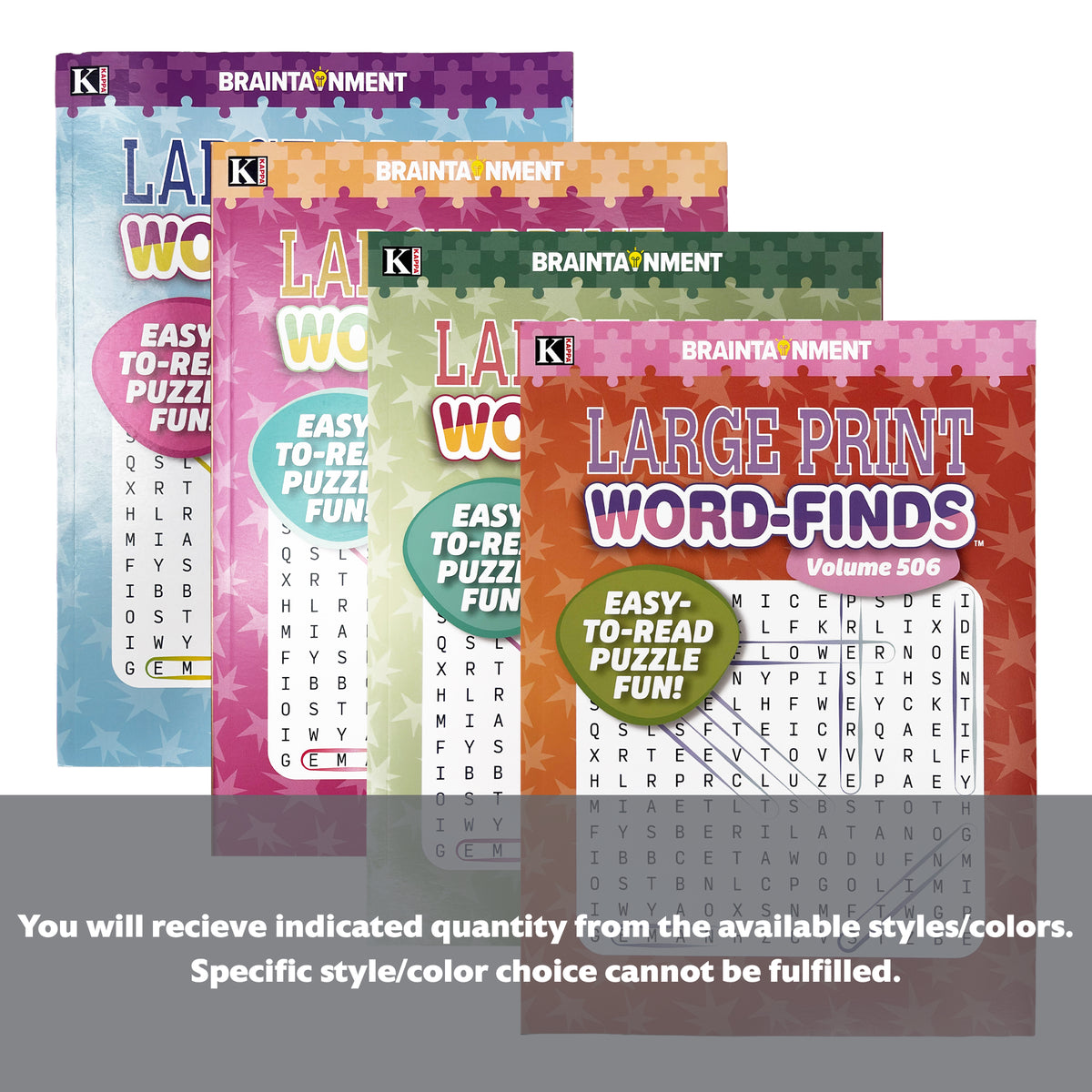 Large print KAPPA BYOB word find puzzle from Bazicstore, featuring colorful grid with hidden words for fun and easy reading.