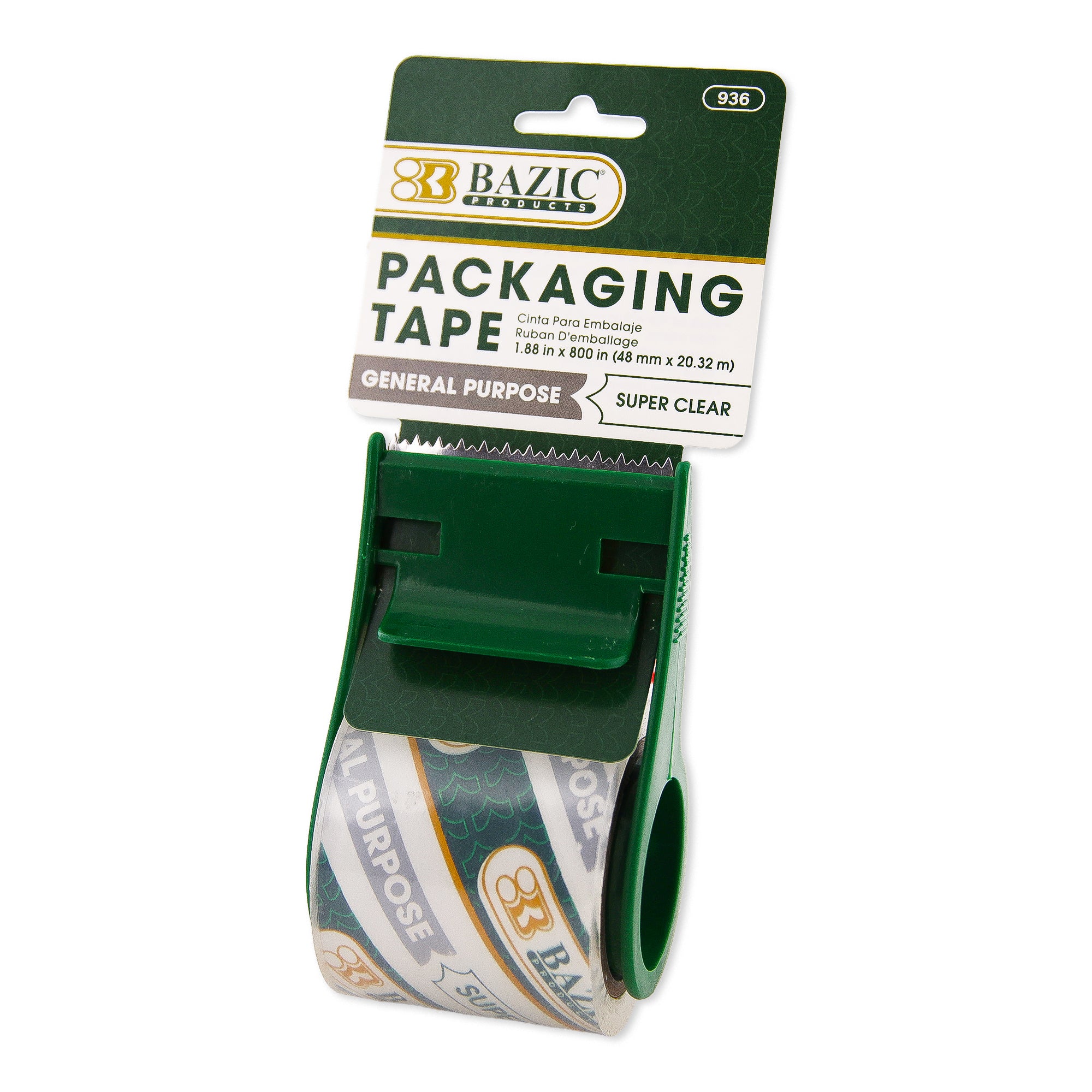 1.88" X 800" Clear Packaging Tape w/ Dispenser