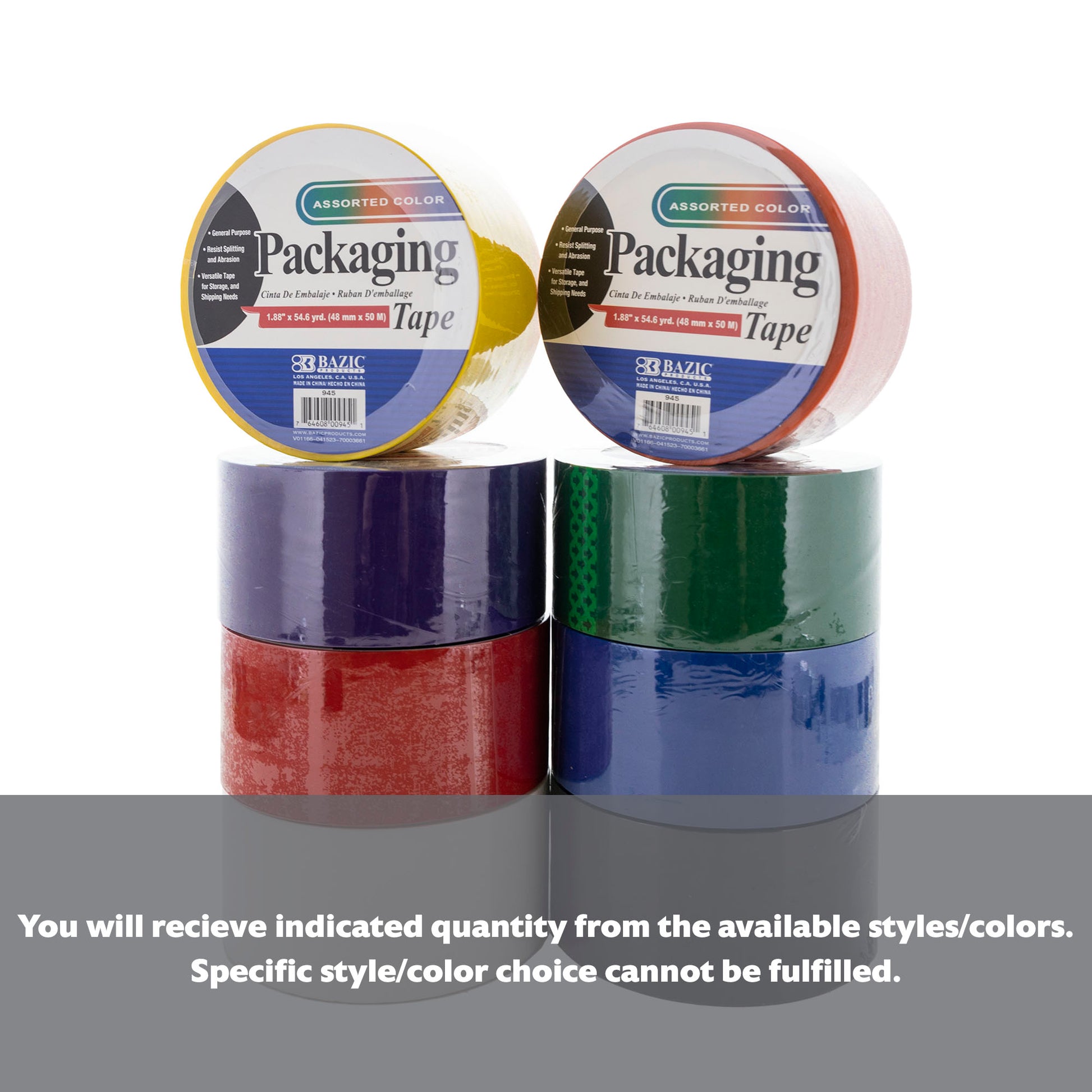 1.88" X 54.6 Yards Color Packaging Tape