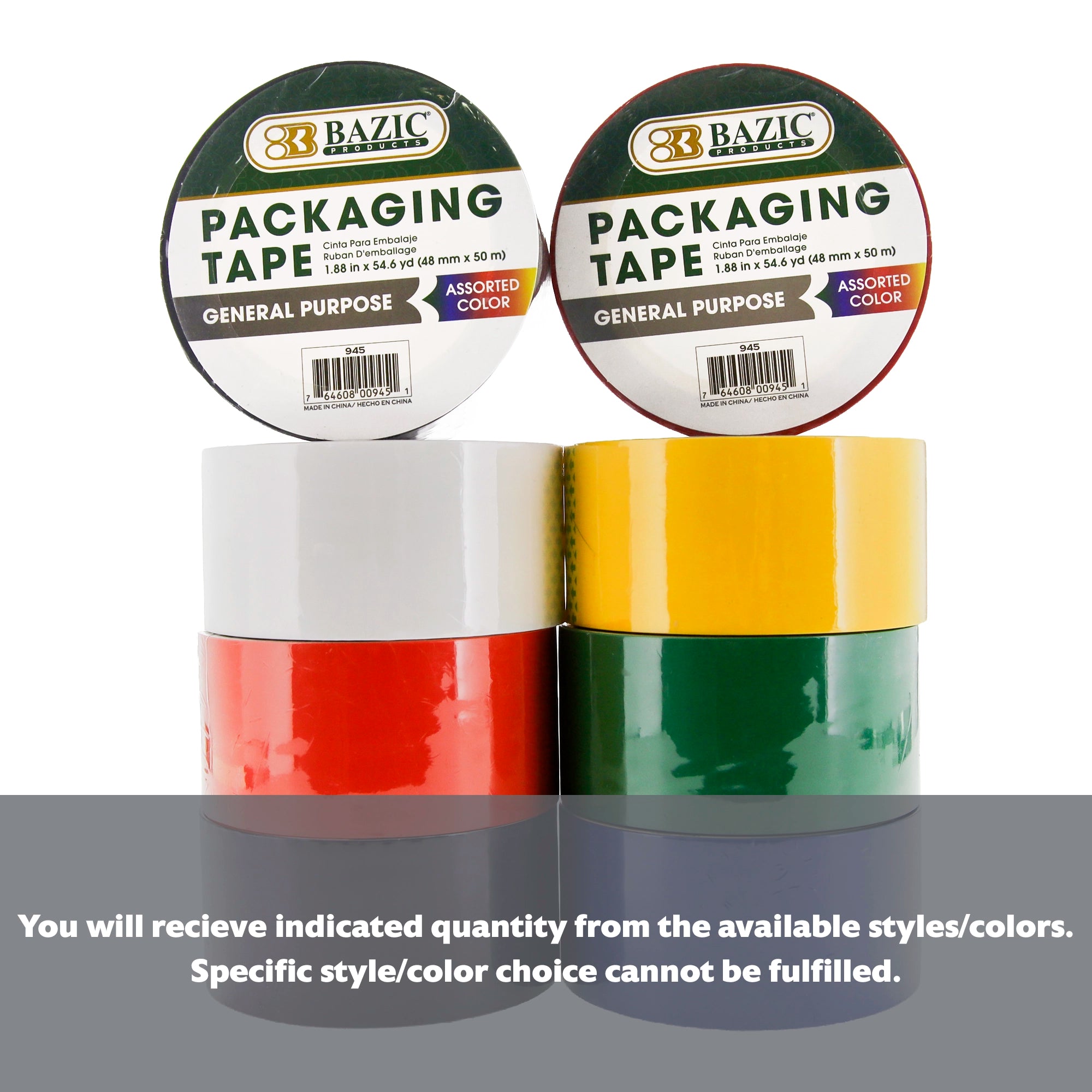 1.88" X 54.6 Yards Color Packaging Tape