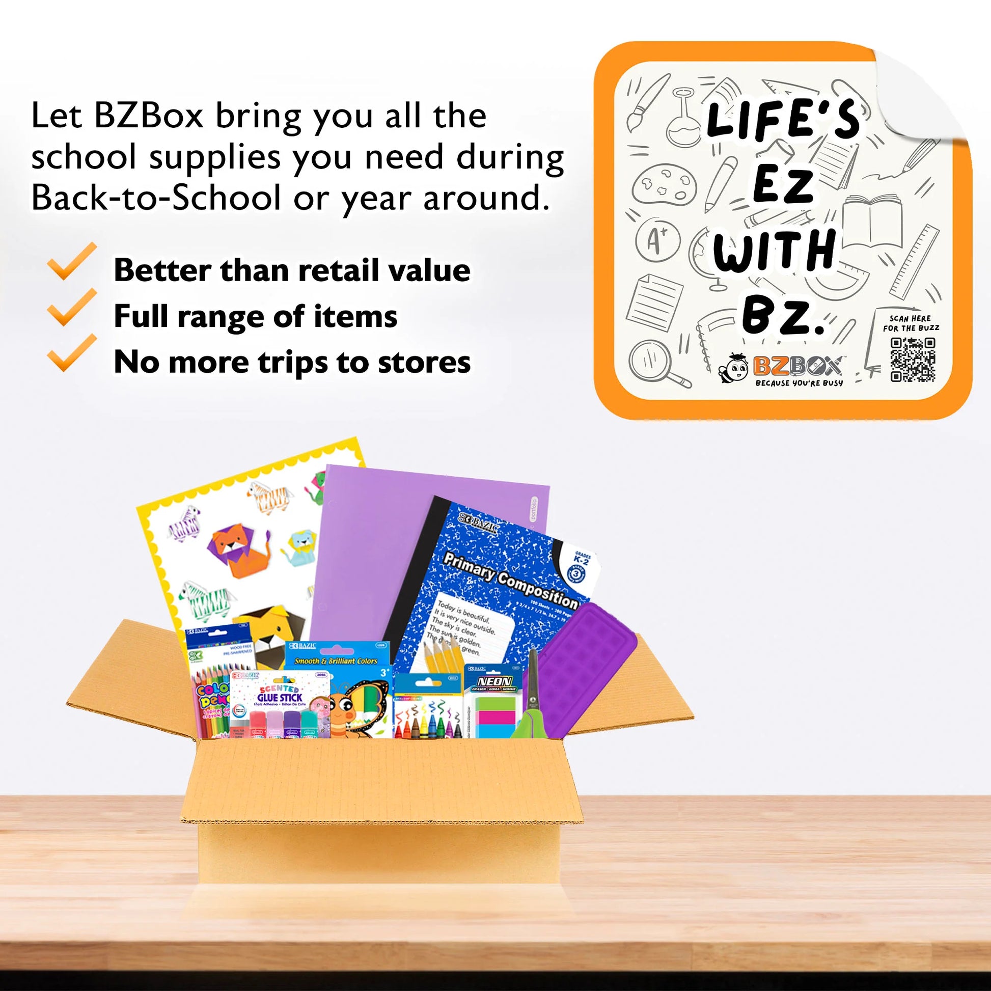 Back to School Kit, Grade 1, Girl, MINI, US - BZBox