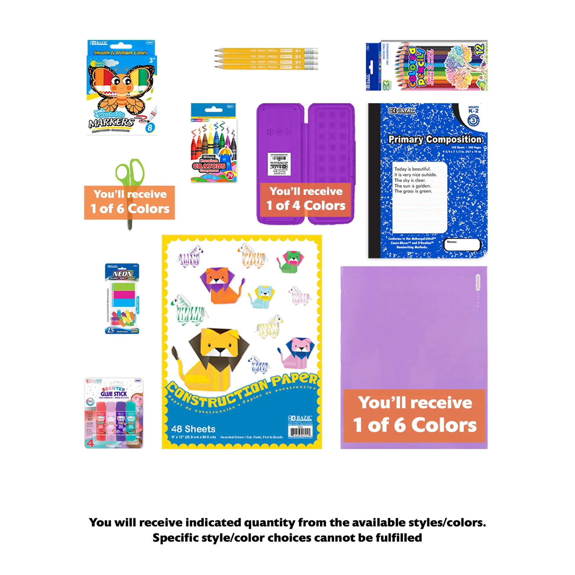 Back to School Kit, Grade 1, Girl, MINI, US - BZBox