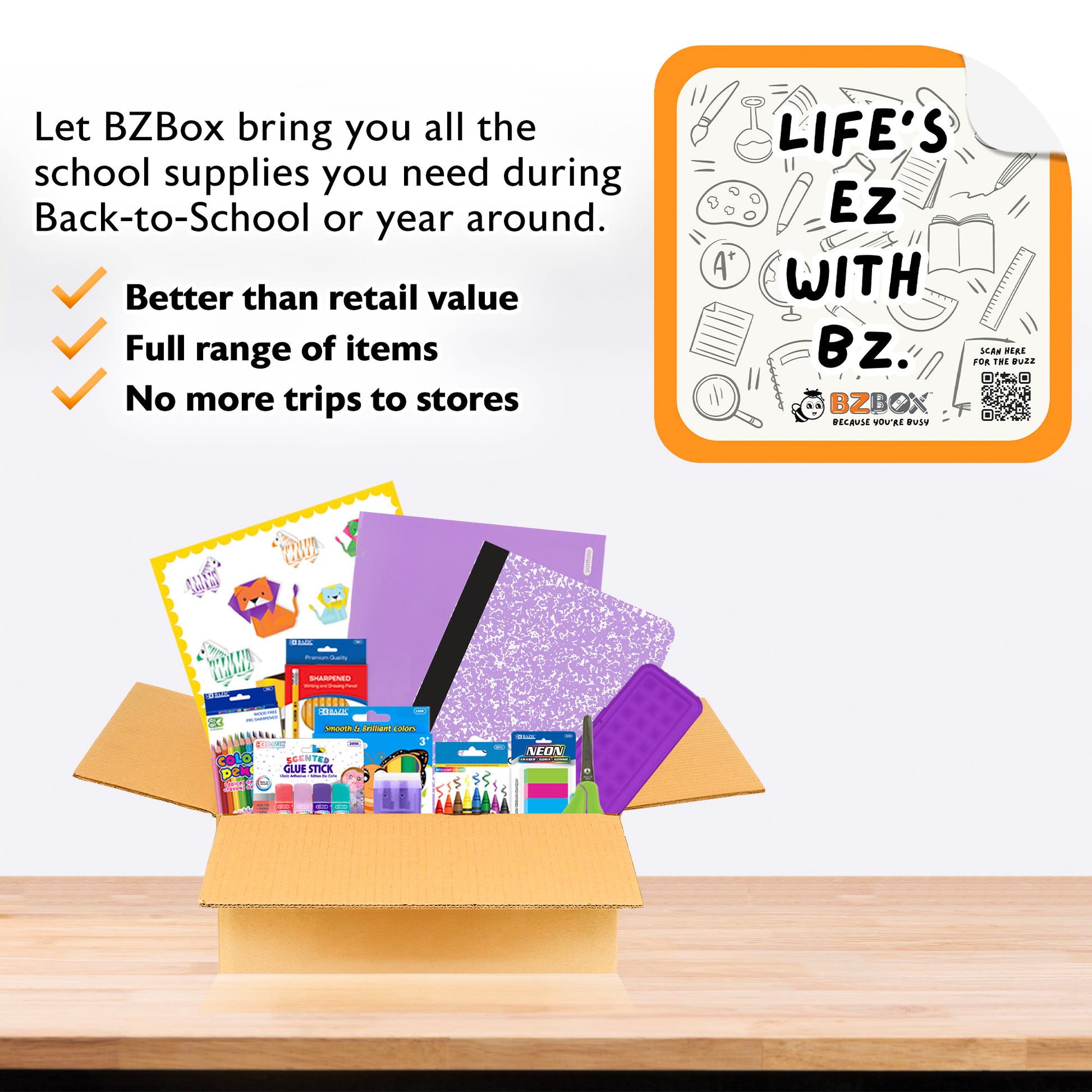 Back to School Kit, Grade 2, Girl, MINI, US - BZBox