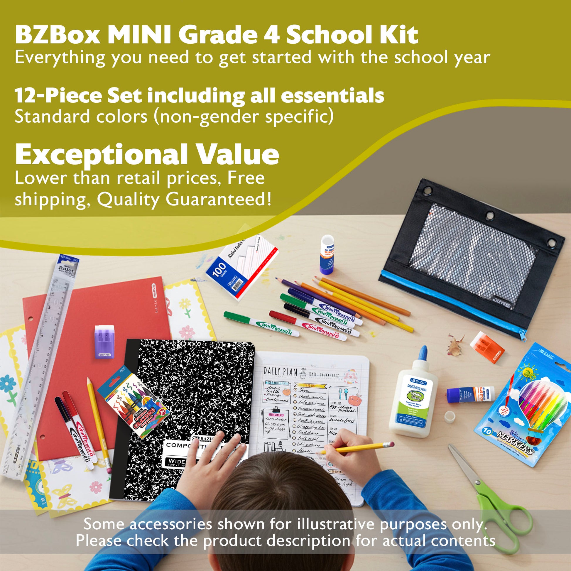 Back to School Kit, Grade 4, Std, Mini, US - BZBox