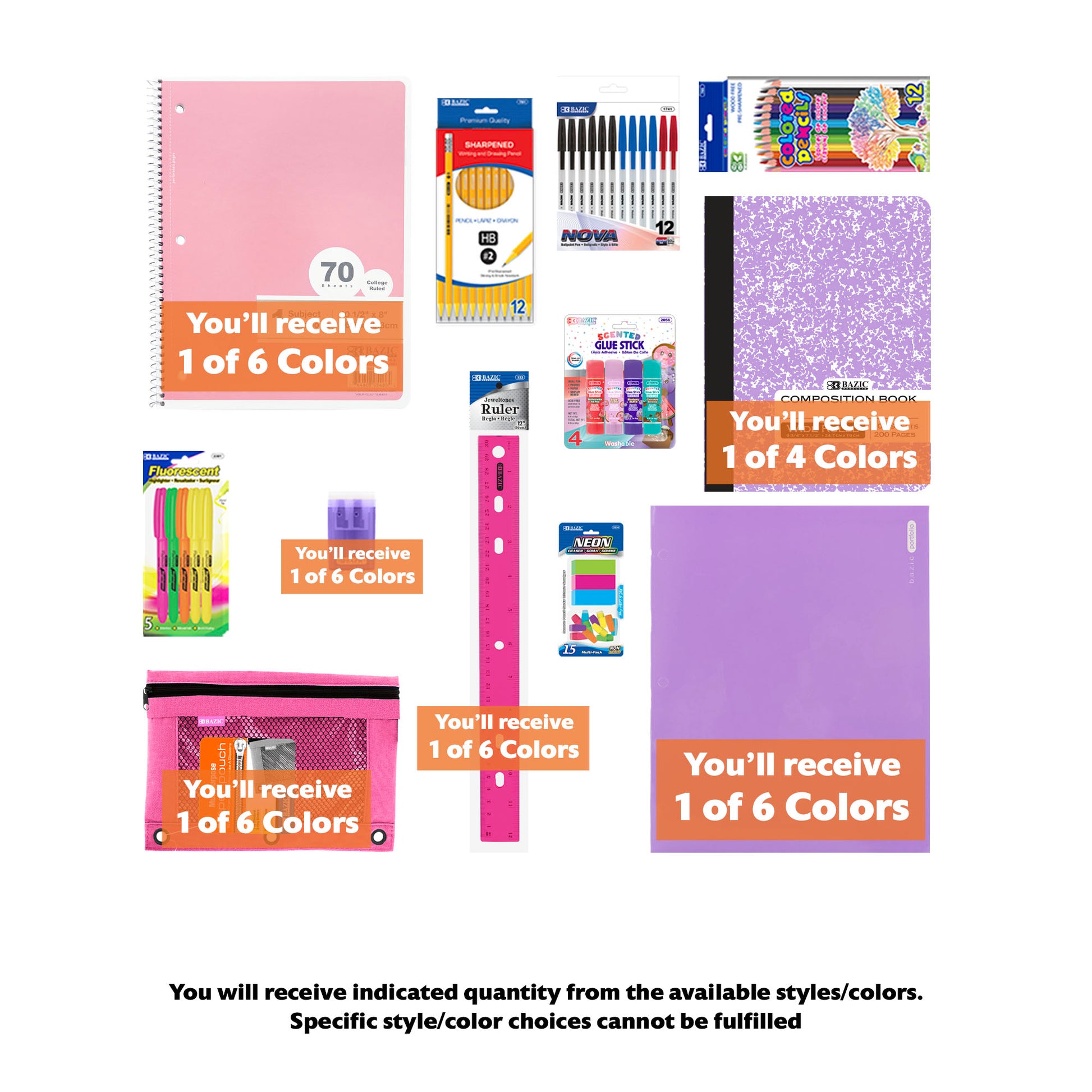 Back to School Kit, Grade 5, Girl, MINI, US - BZBox