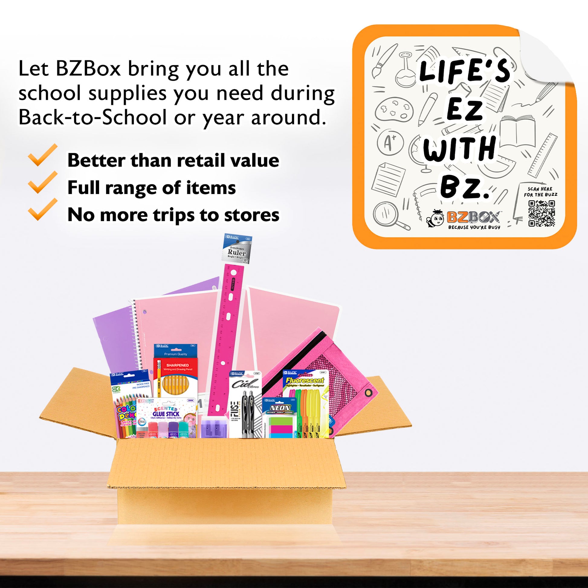 Back to School Kit, Grade 6, Girl, MINI, US - BZBox