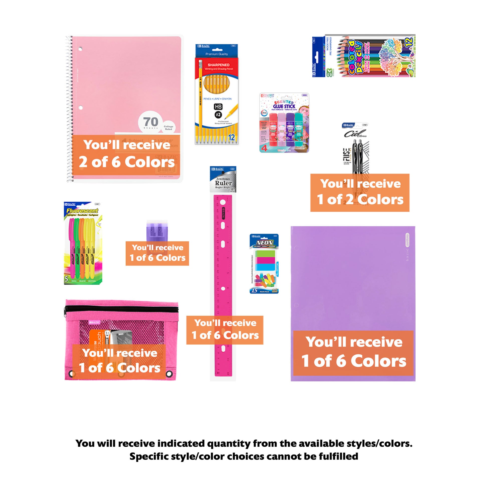 Back to School Kit, Grade 6, Girl, MINI, US - BZBox