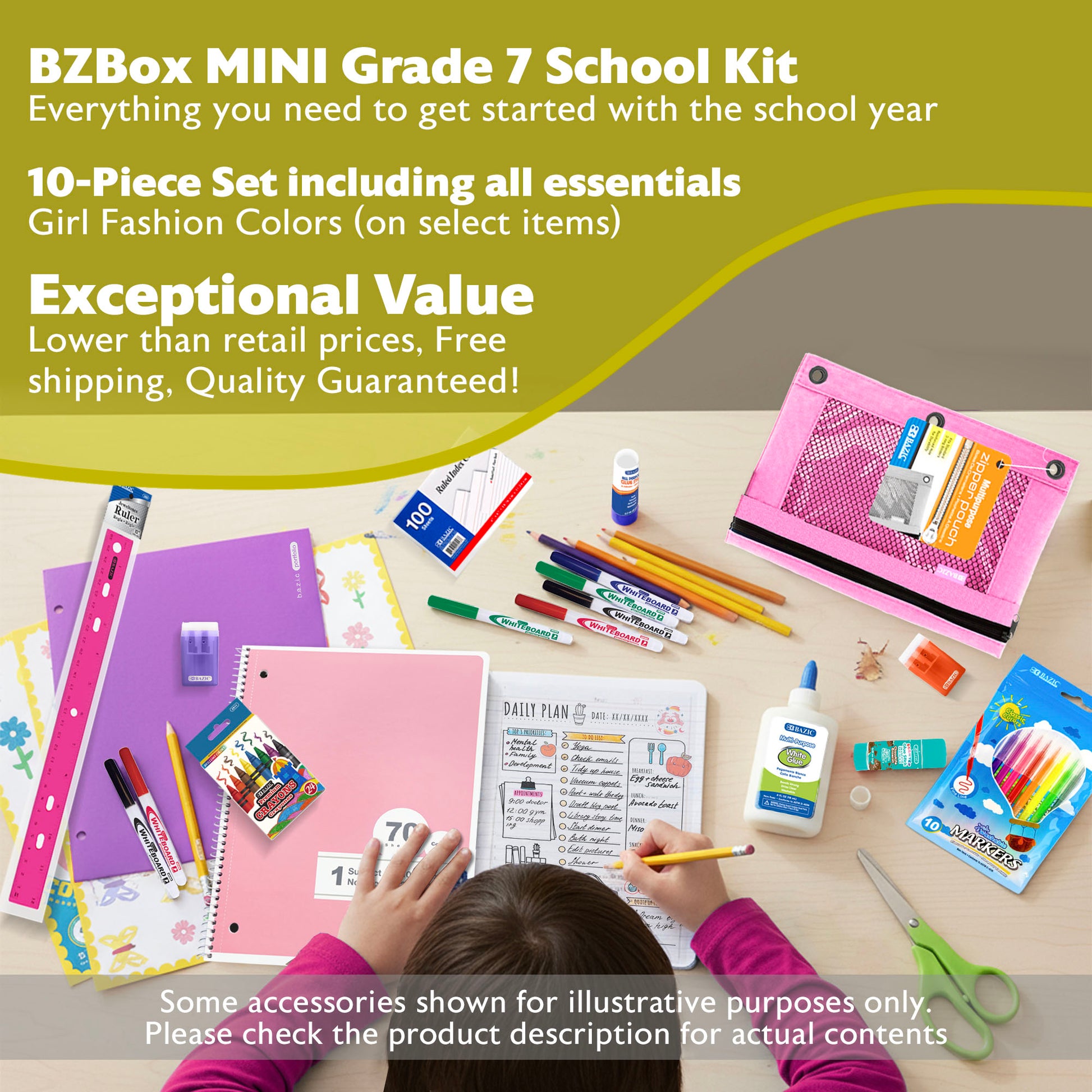 Back to School Kit, Grade 7, Girl, MINI, US