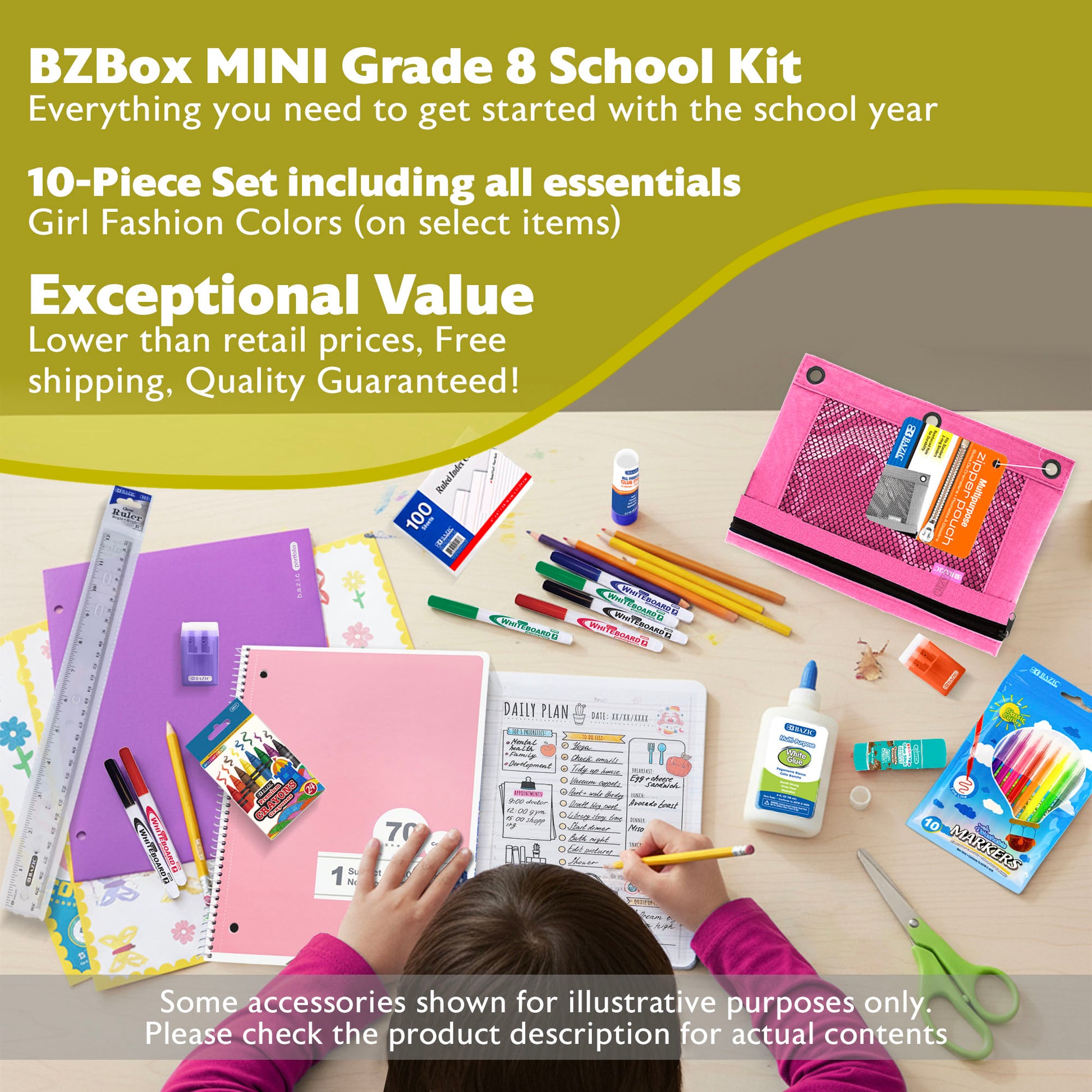 Back to School Kit, Grade 8, Girl, MINI, US