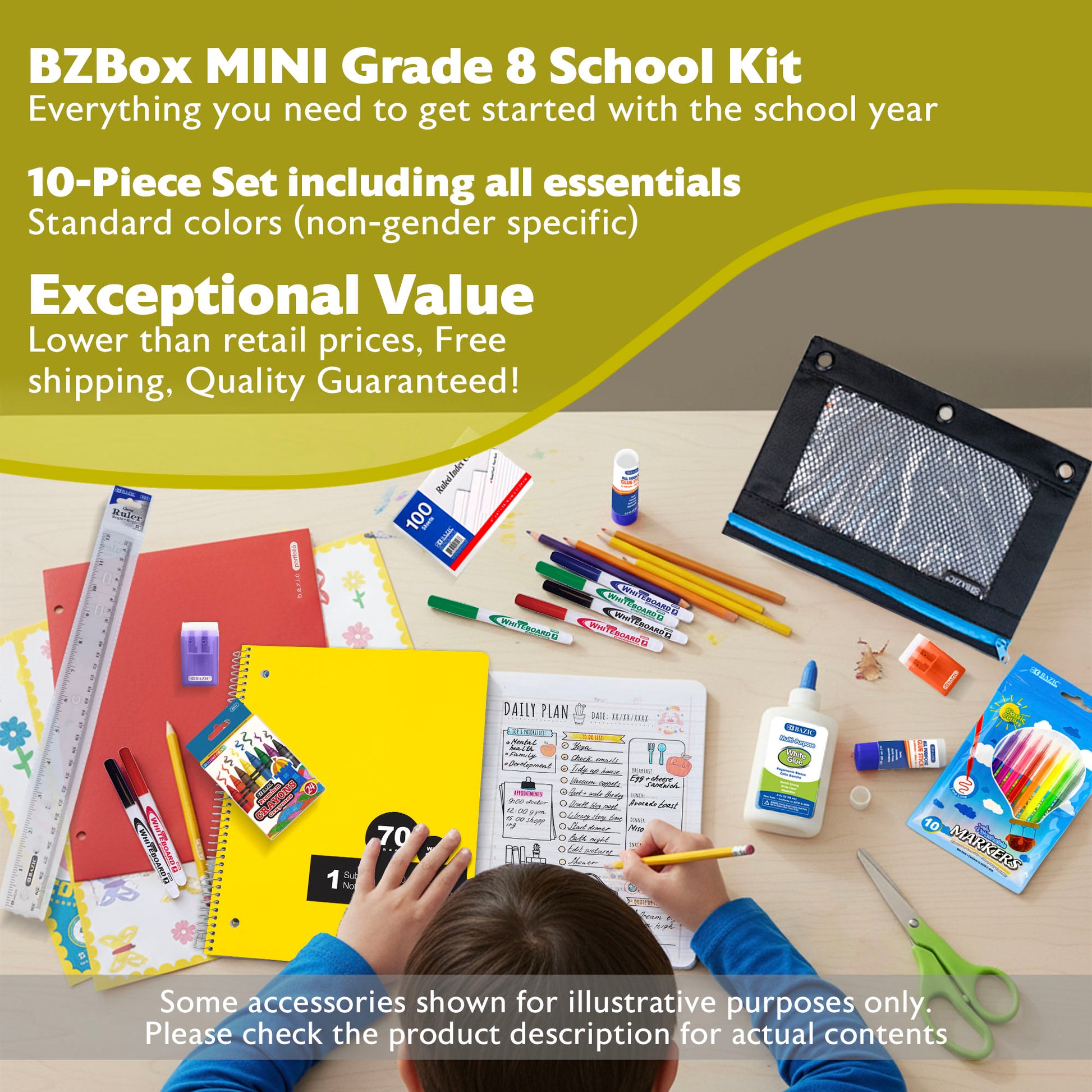 Back to School Kit, Grade 8, Std, Mini, US - BZBox