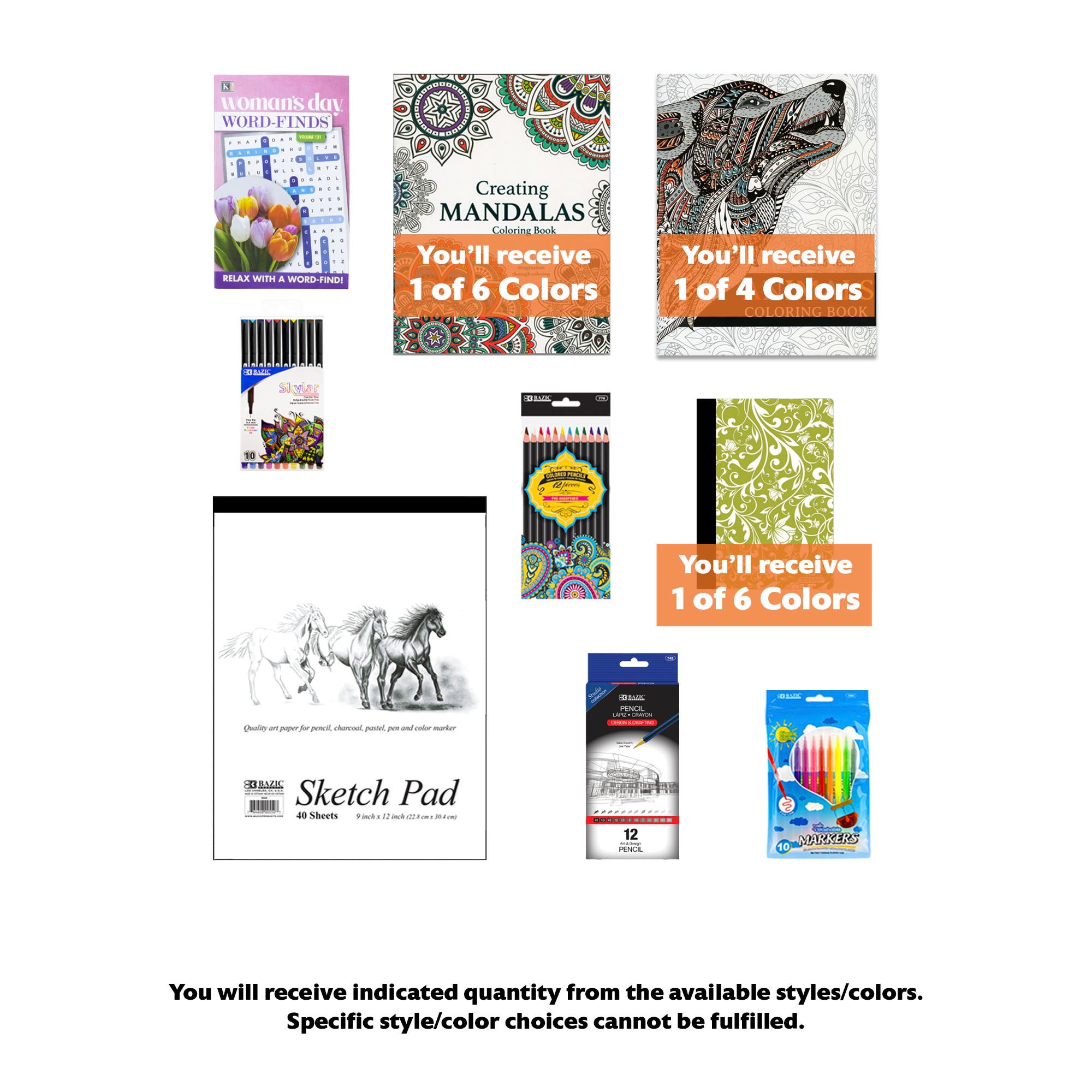 Teen and Adult Coloring & Activity, Essentials Kit, MINI, 9 items