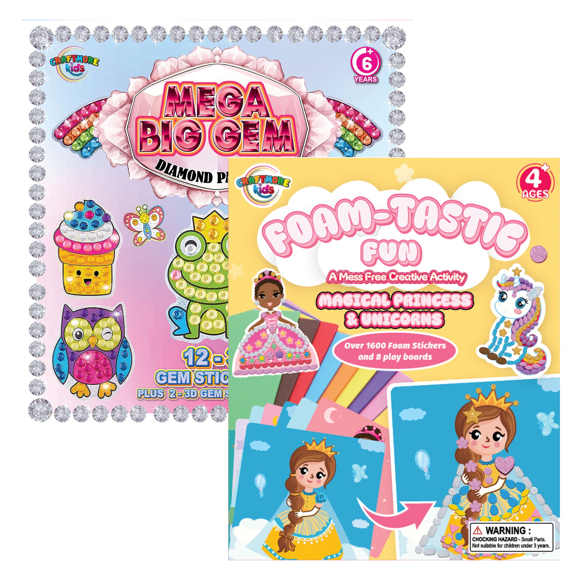 Kids Activity Gift Bundle, Mega Gem Kit and Girl Theme Foam Craft, 2 items, MINI