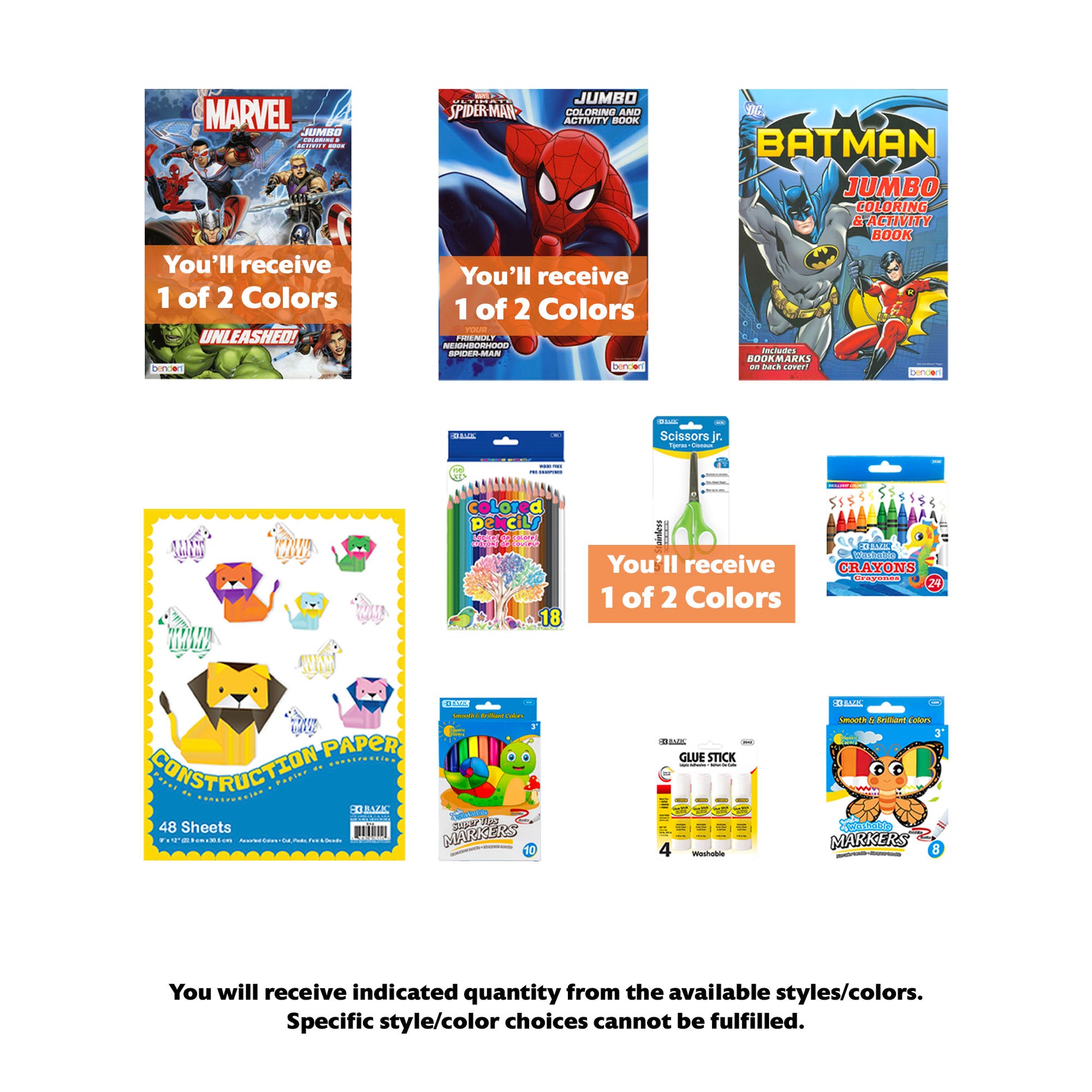 Kids Coloring Activity Kit, Essentials Kit, MINI, 10 items, BOY Theme Books.