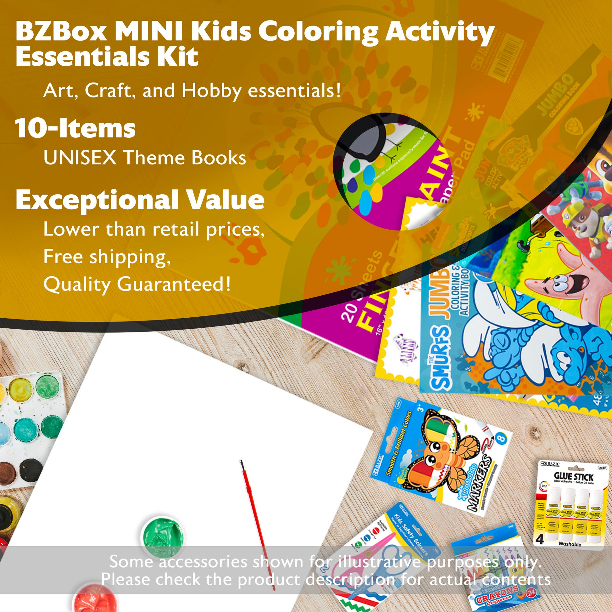 Kids Coloring Activity Kit, Essentials Kit, MINI, 10 items, Unisex