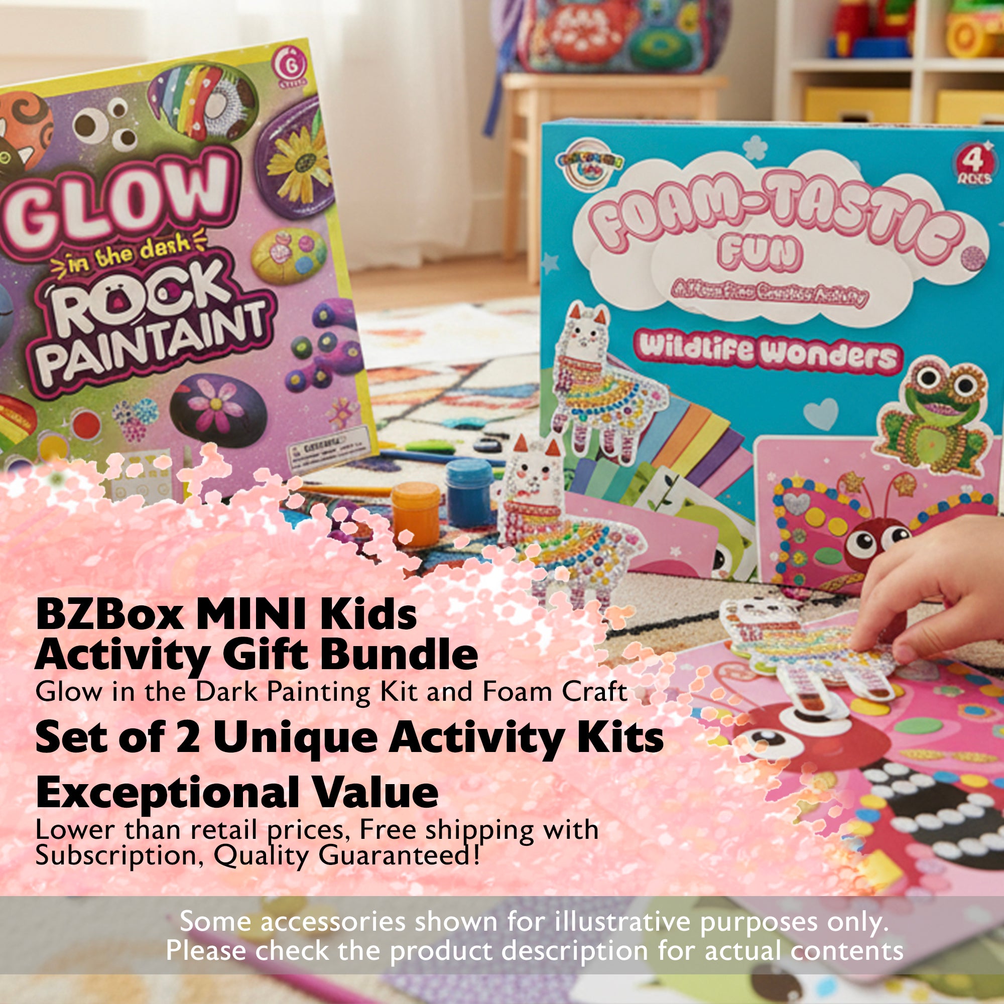 Kids Activity Gift Bundle, Glow in the Dark Painting Kit and Foam Craft, 2 items, MINI