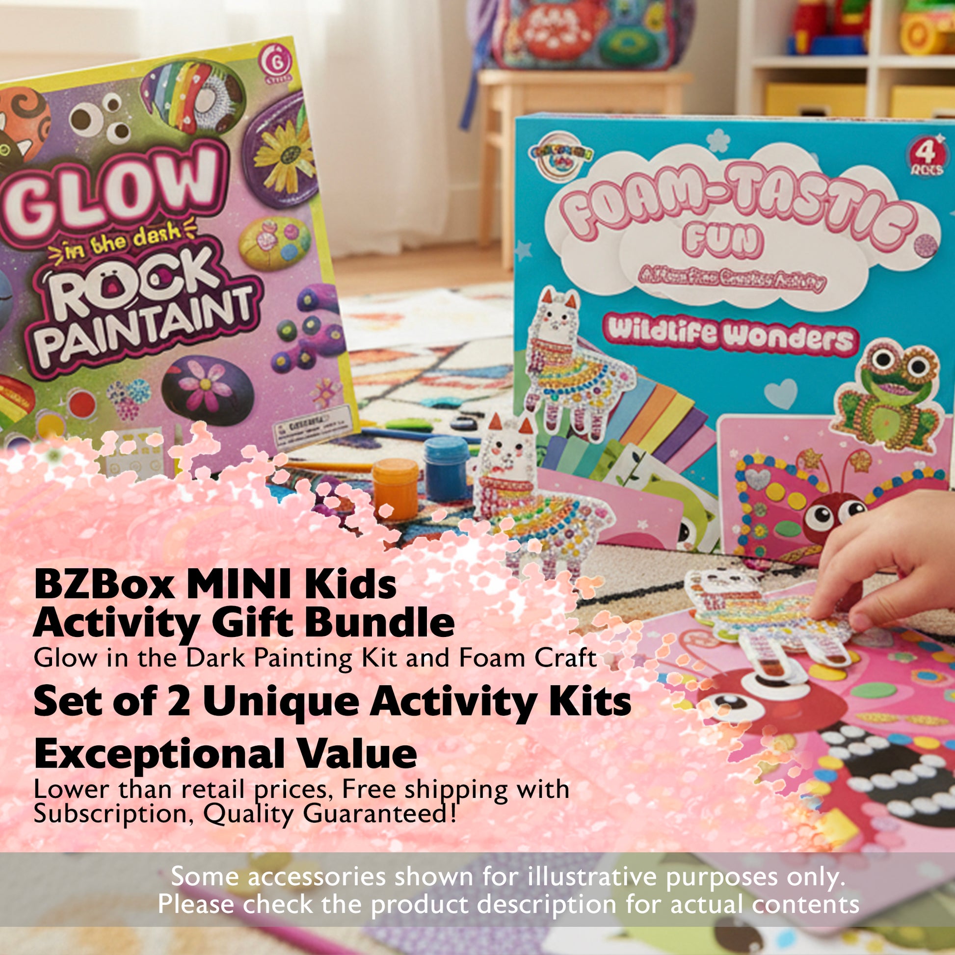 Kids Activity Gift Bundle, Glow in the Dark Painting Kit and Foam Craft, 2 items, MINI
