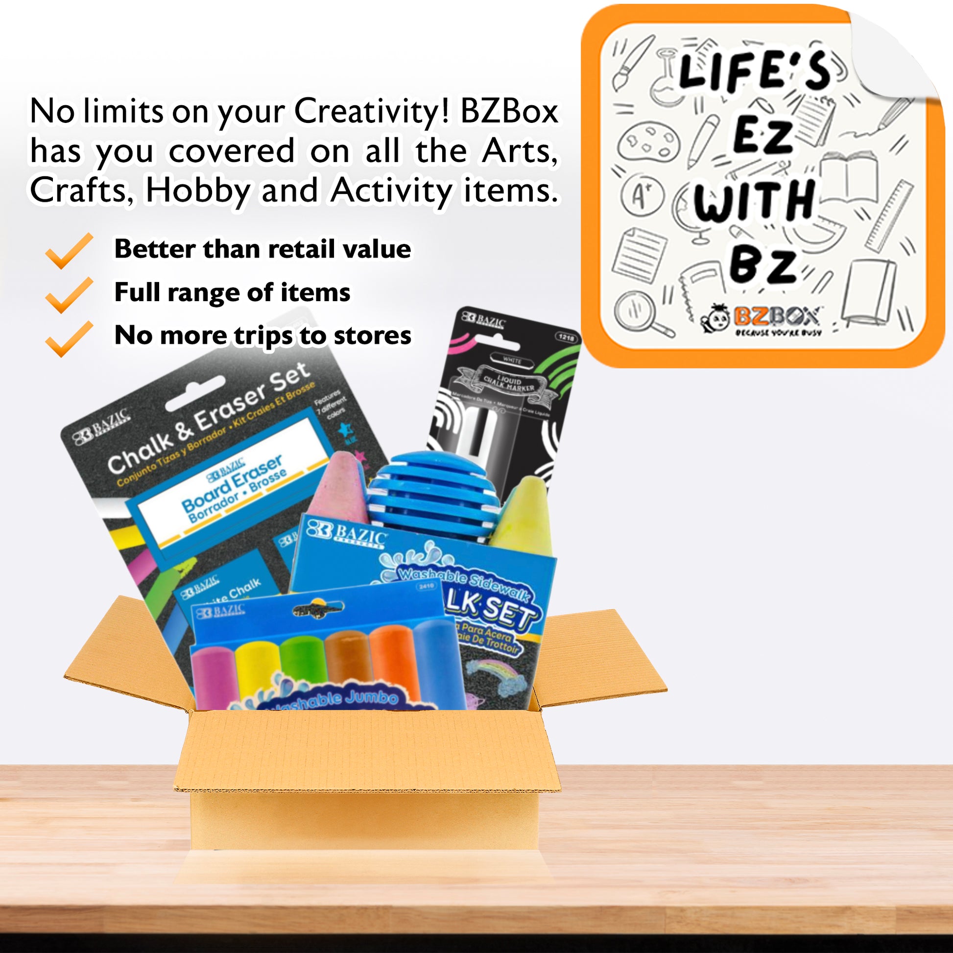 Variety of Chalk Items Bundle, 7 Items, MINI