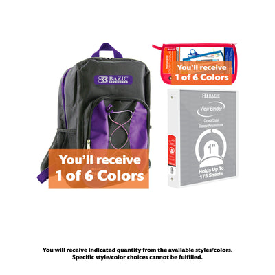 Premium Backpack and Binder Kit,  Color non-specific, 3 items, MINI