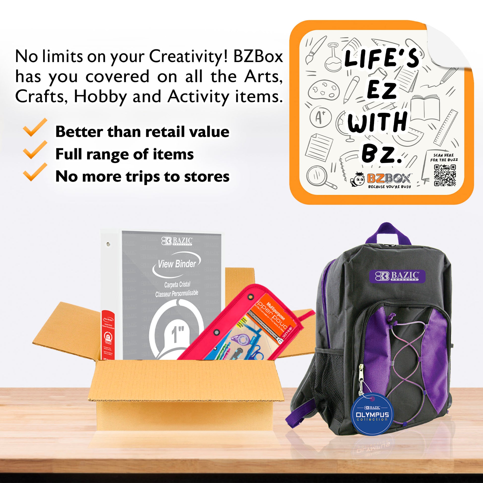 Premium Backpack and Binder Kit,  Color non-specific, 3 items, MINI